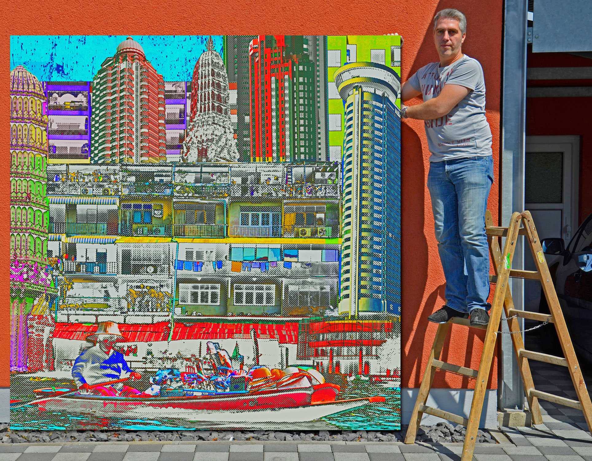 Monumentale Pop-Art: Wenn Kunst den Raum einnimmt – Mein 3x3 Meter Werk „BANGKOK“