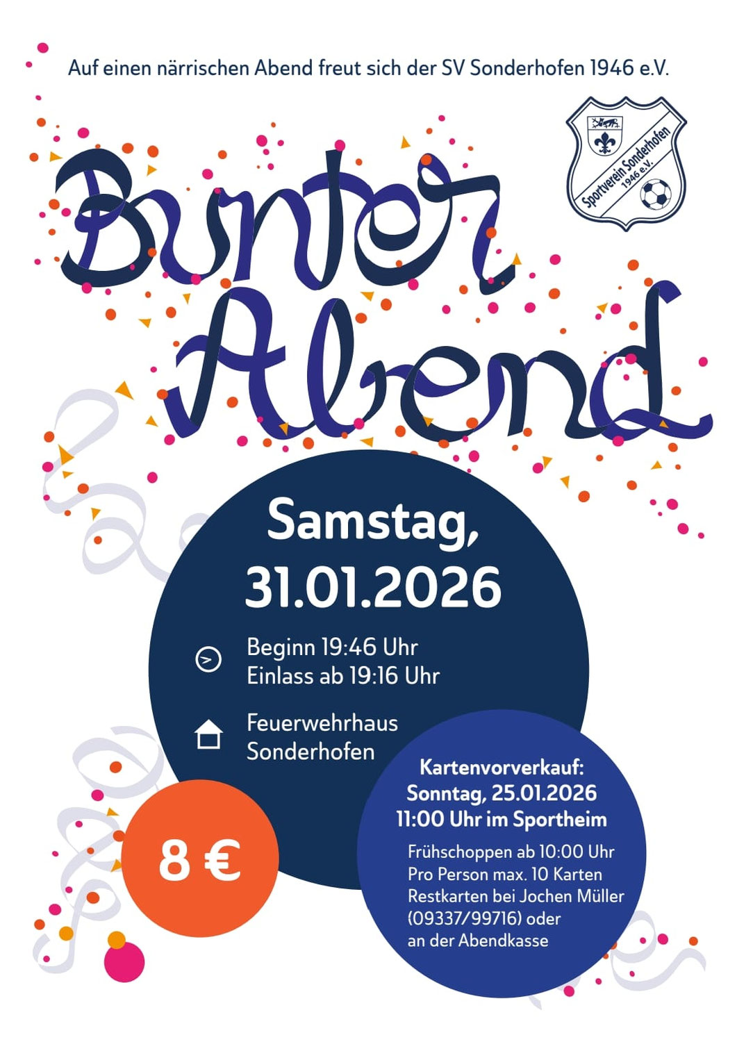 Der SVS lädt ein zum Bunten Abend