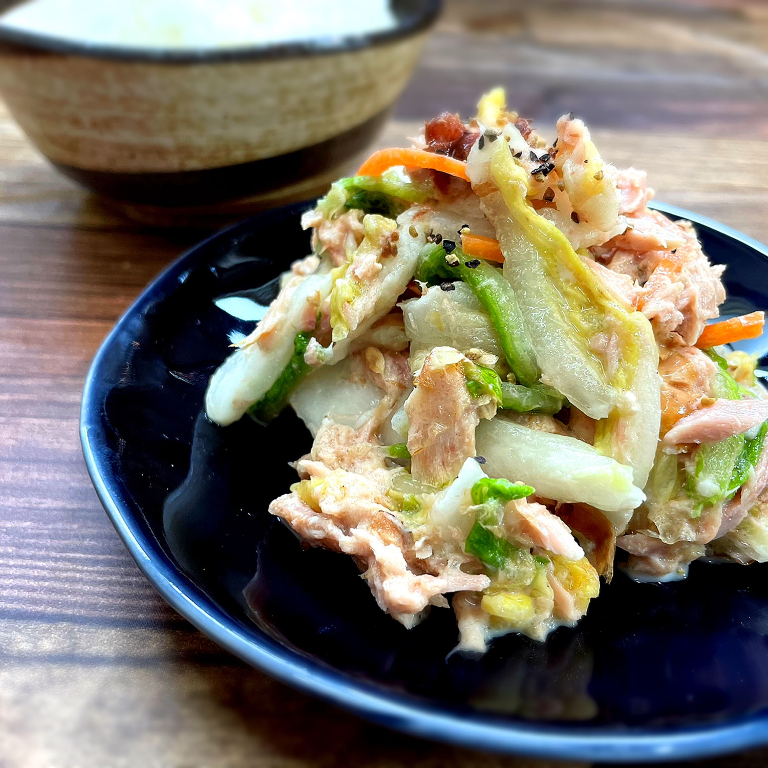 はくさい漬のツナマヨおかか和え