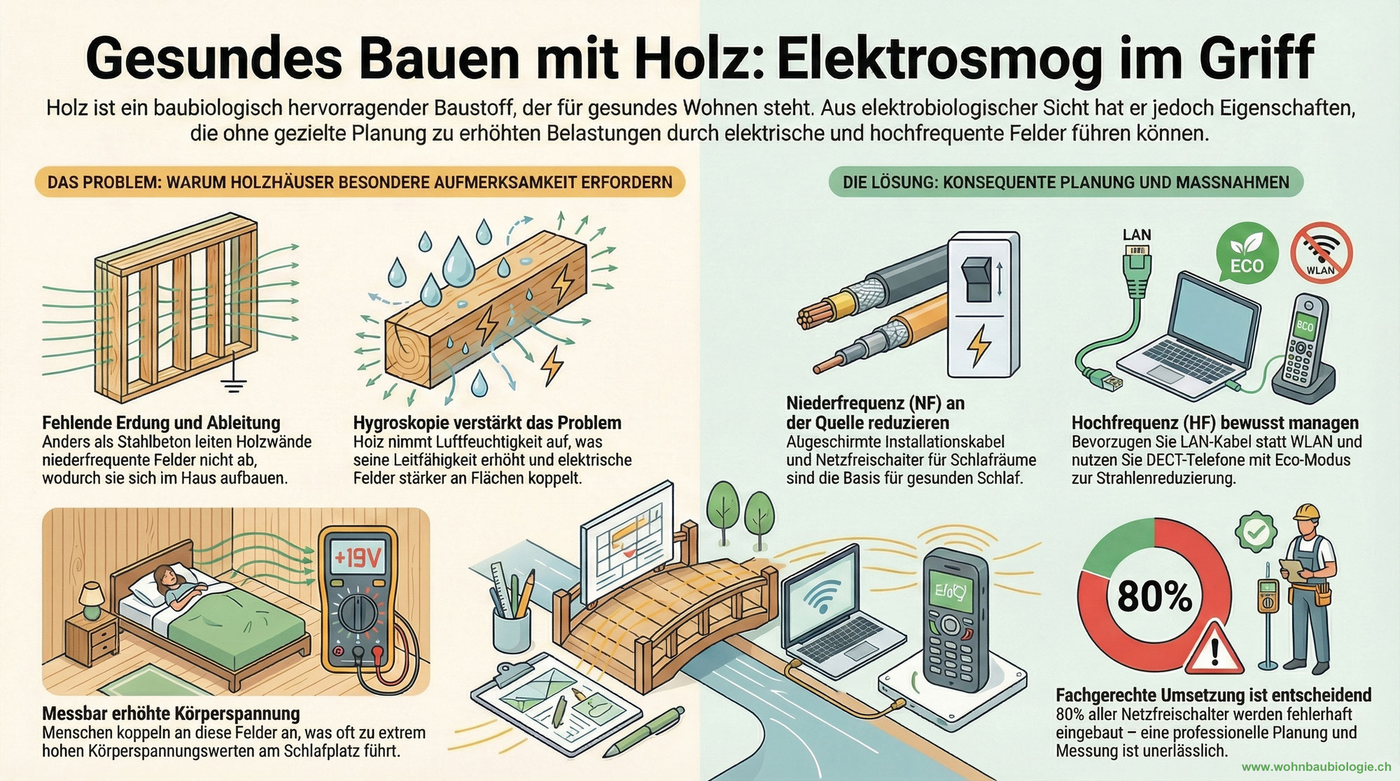 Holz als Baumaterial: baubiologisch top – elektrobiologisch anspruchsvoll