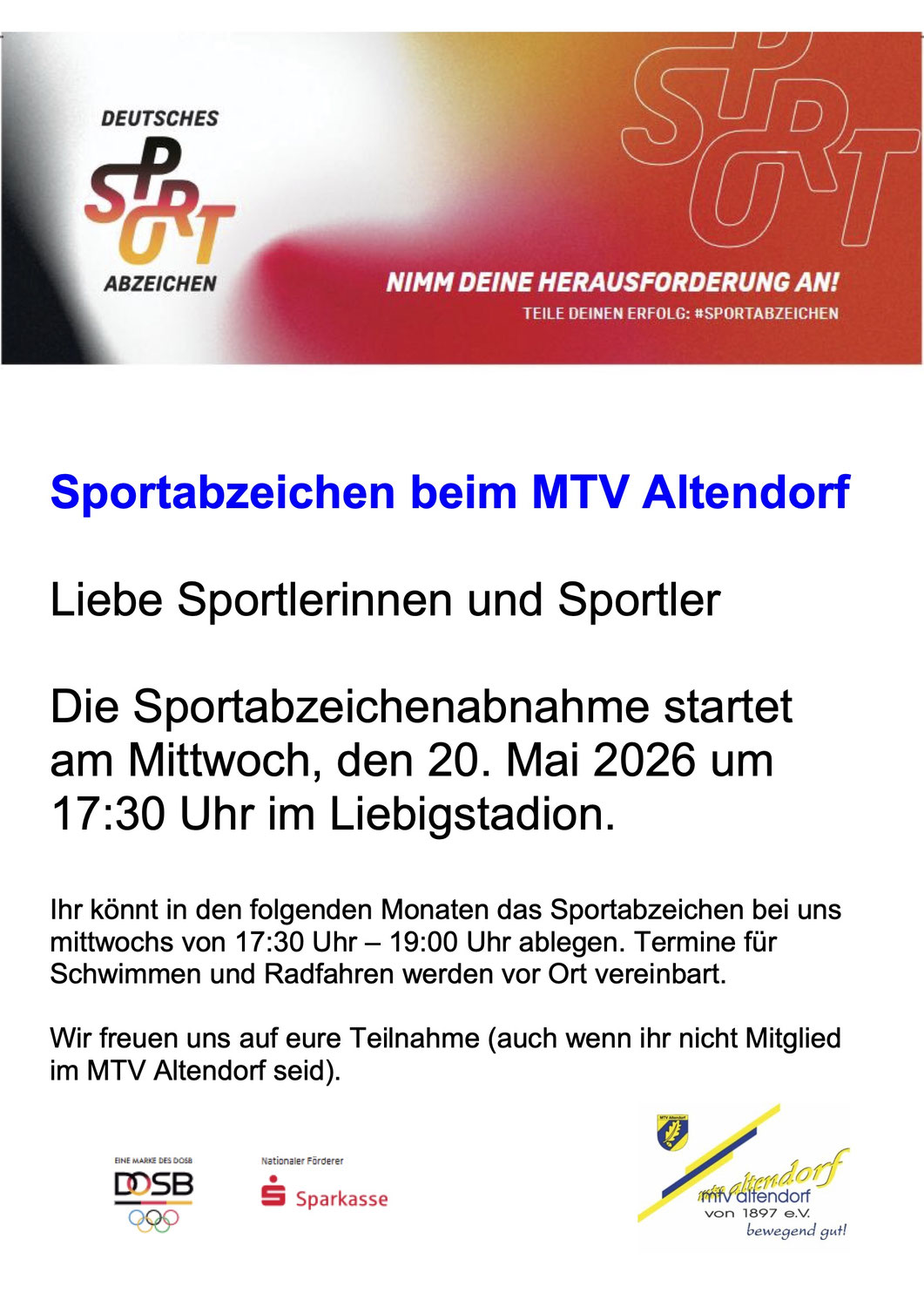 Sportabzeichen beim MTV Altendorf
