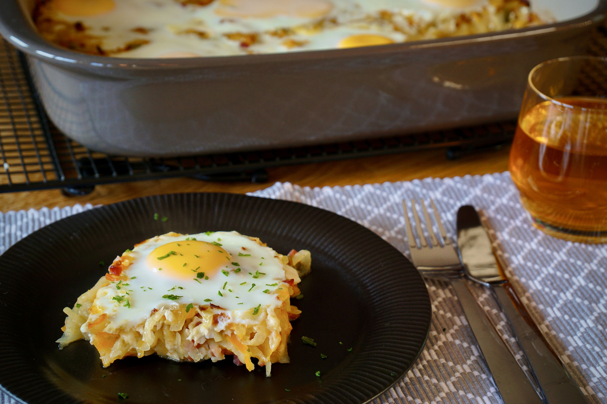 Kartoffel-Möhren-Rösti mit Spiegelei