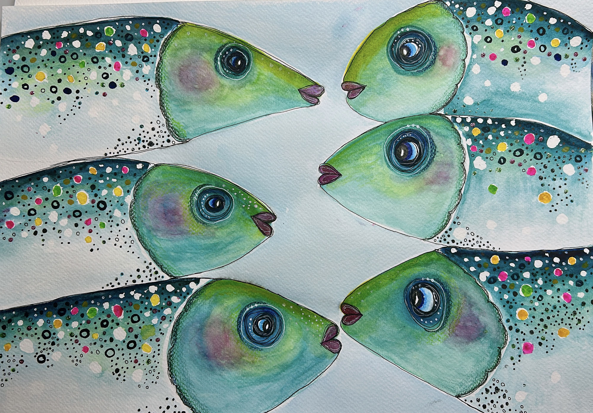 Fische in Aquarell – Farbe, Linie und Fantasie