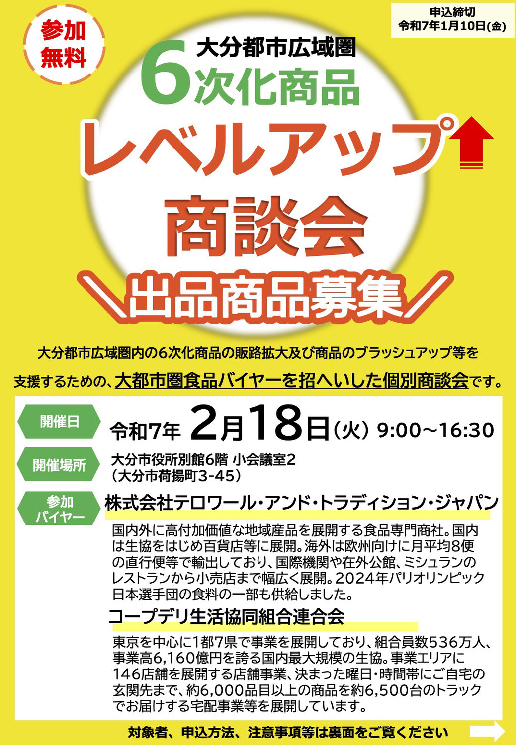 【ご紹介】6次化商品レベルアップ商談会