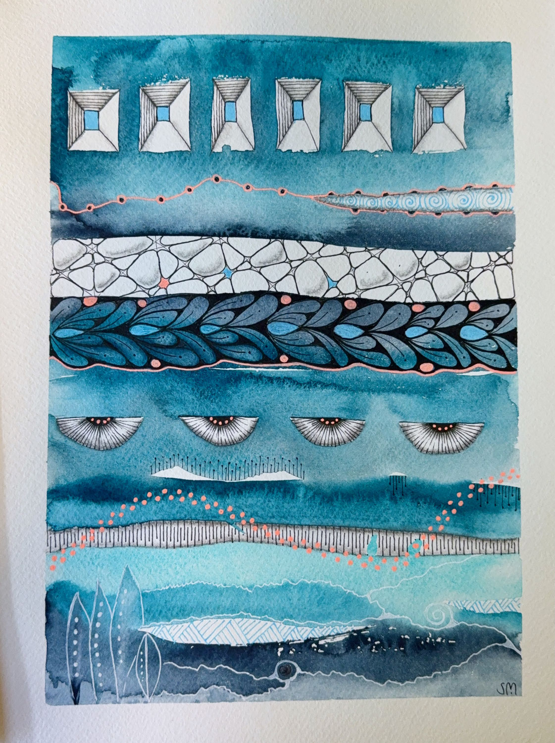 SimTangle Workshop "AQUARELL und ZENTANGLE"