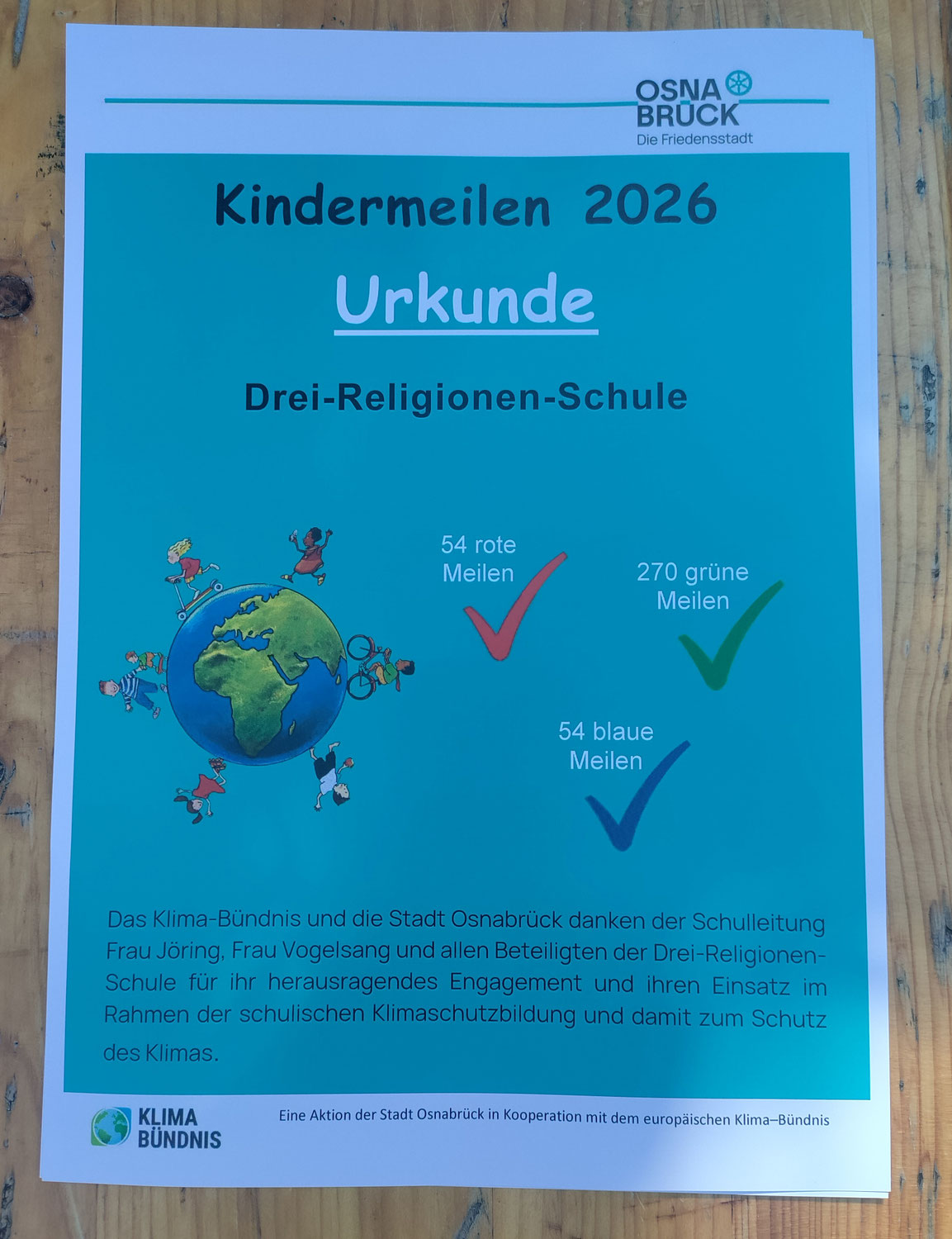 Ehrung der Klassen 1a und 4b im Zoo