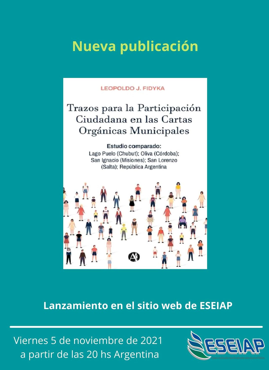 Lanzamiento: "Trazos para la Participación Ciudadana en las Cartas Orgánicas Municipales" (Fidyka L. 2021)