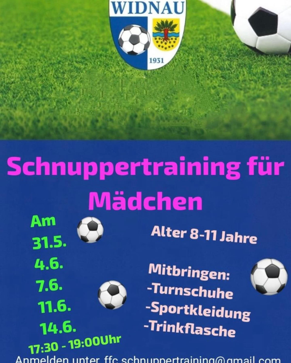 Schnuppertraining Mädchen