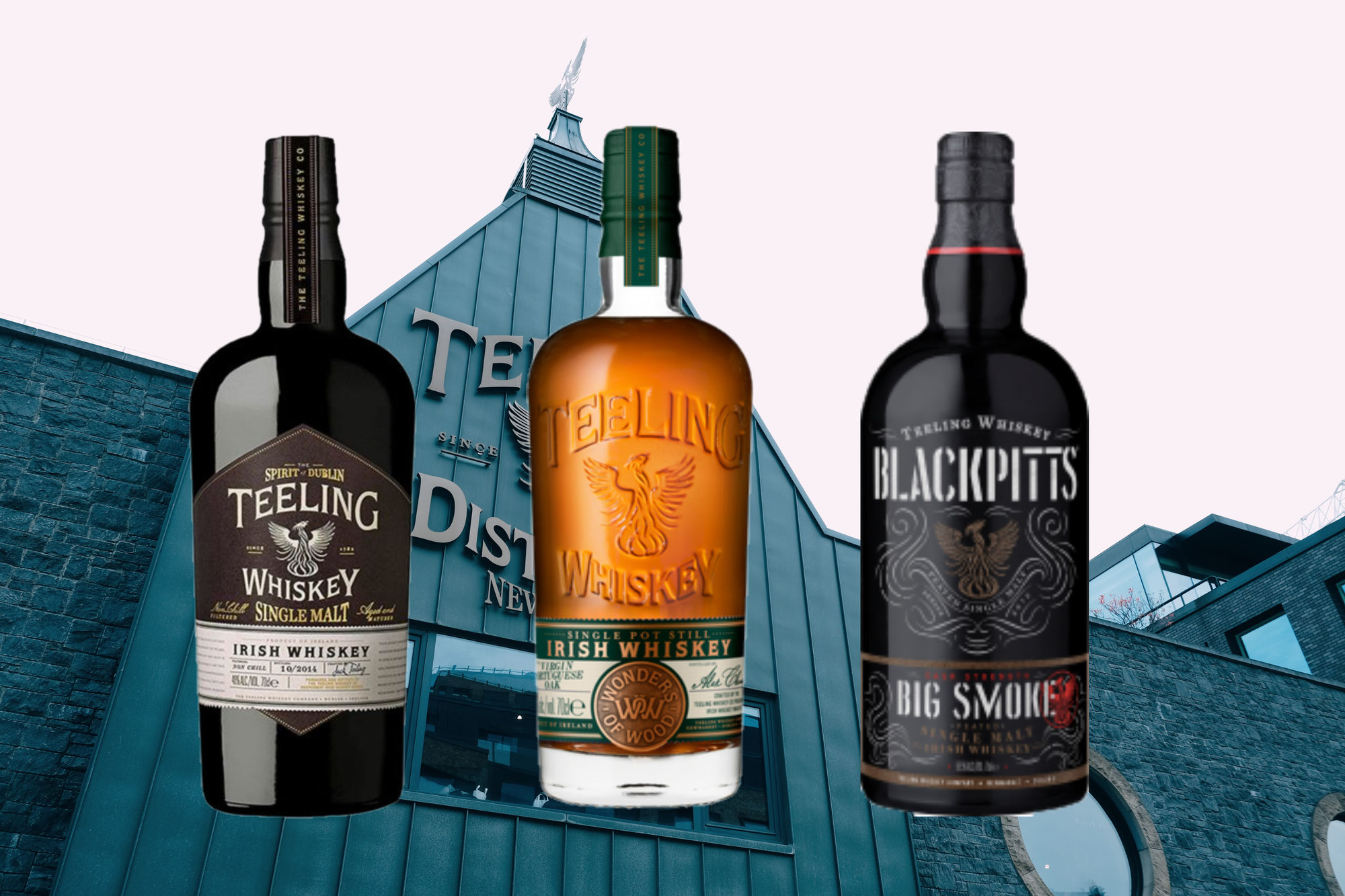 DISTILLERIE TEELING - TEELING SINGLE MALT, TEELING WONDERS OF WOOD Second Edition et TEELING BLACKPITTS BIG SMOKE.