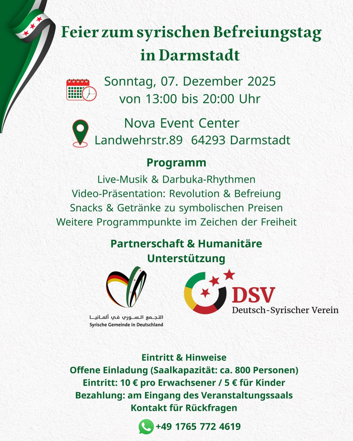 Feier zum syrischen Befreiungstag in Darmstadt