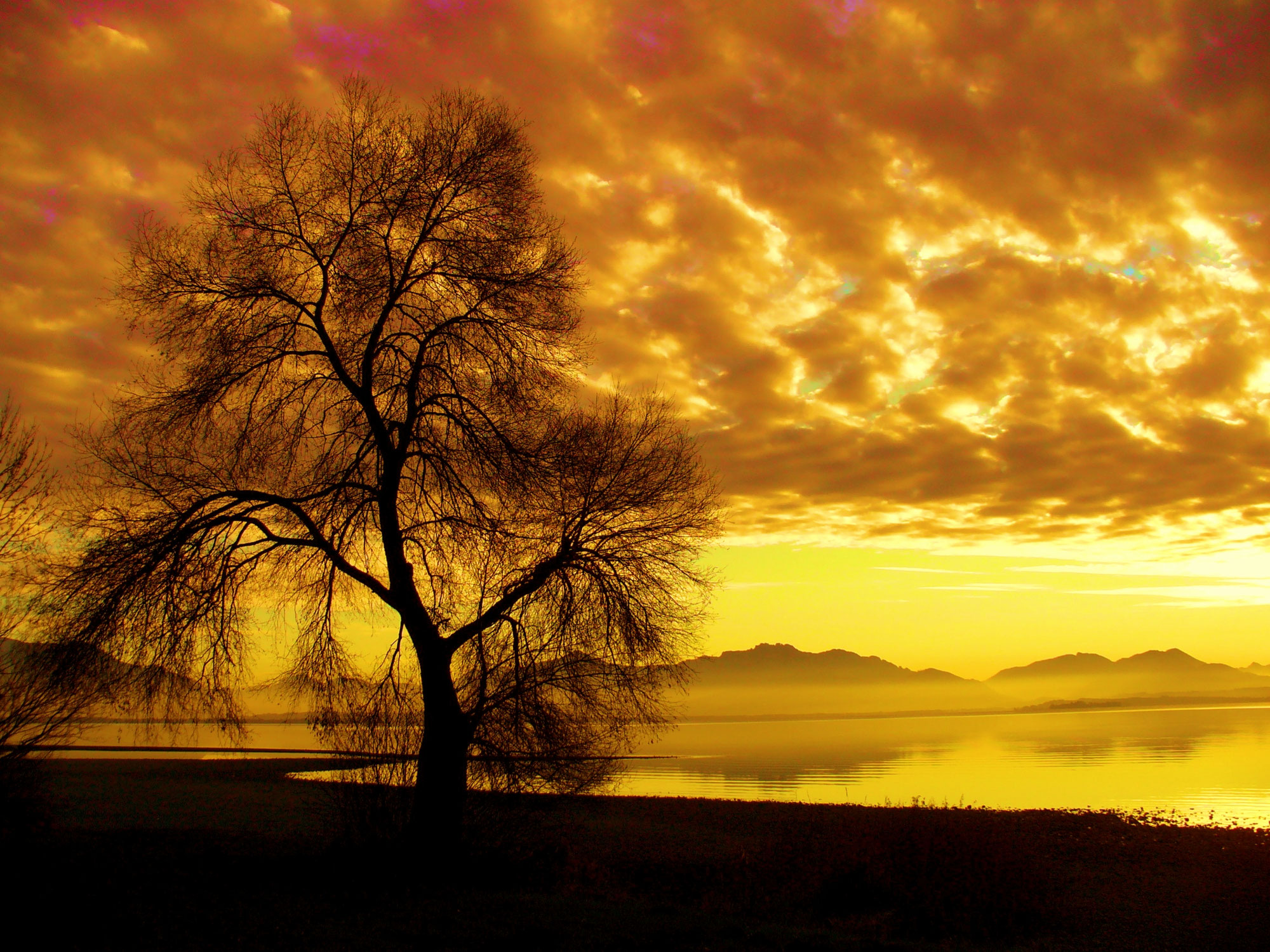 Chiemsee - Wolkenabend Seebruck - 21.11.2011