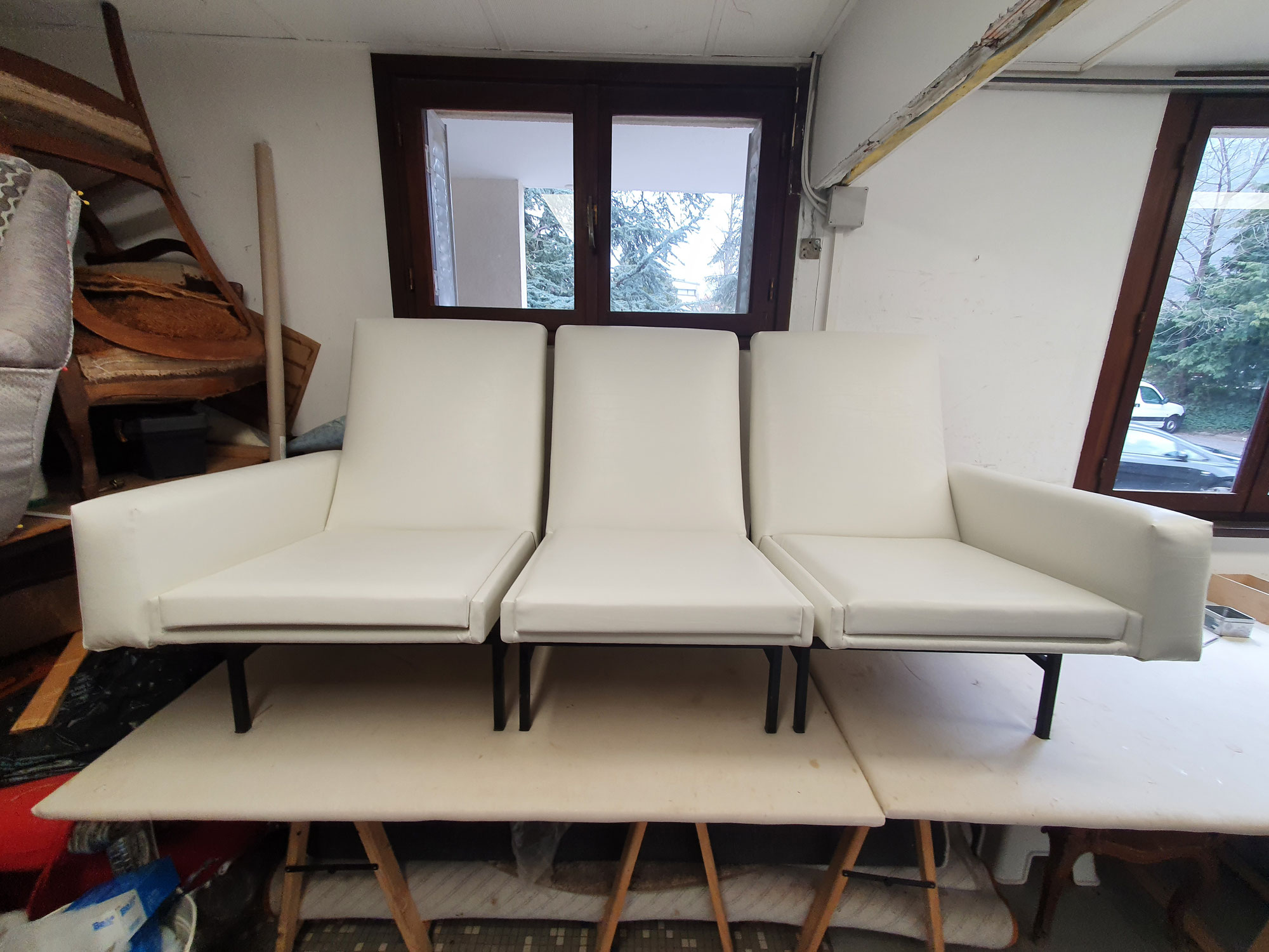 Banquette simili blanc