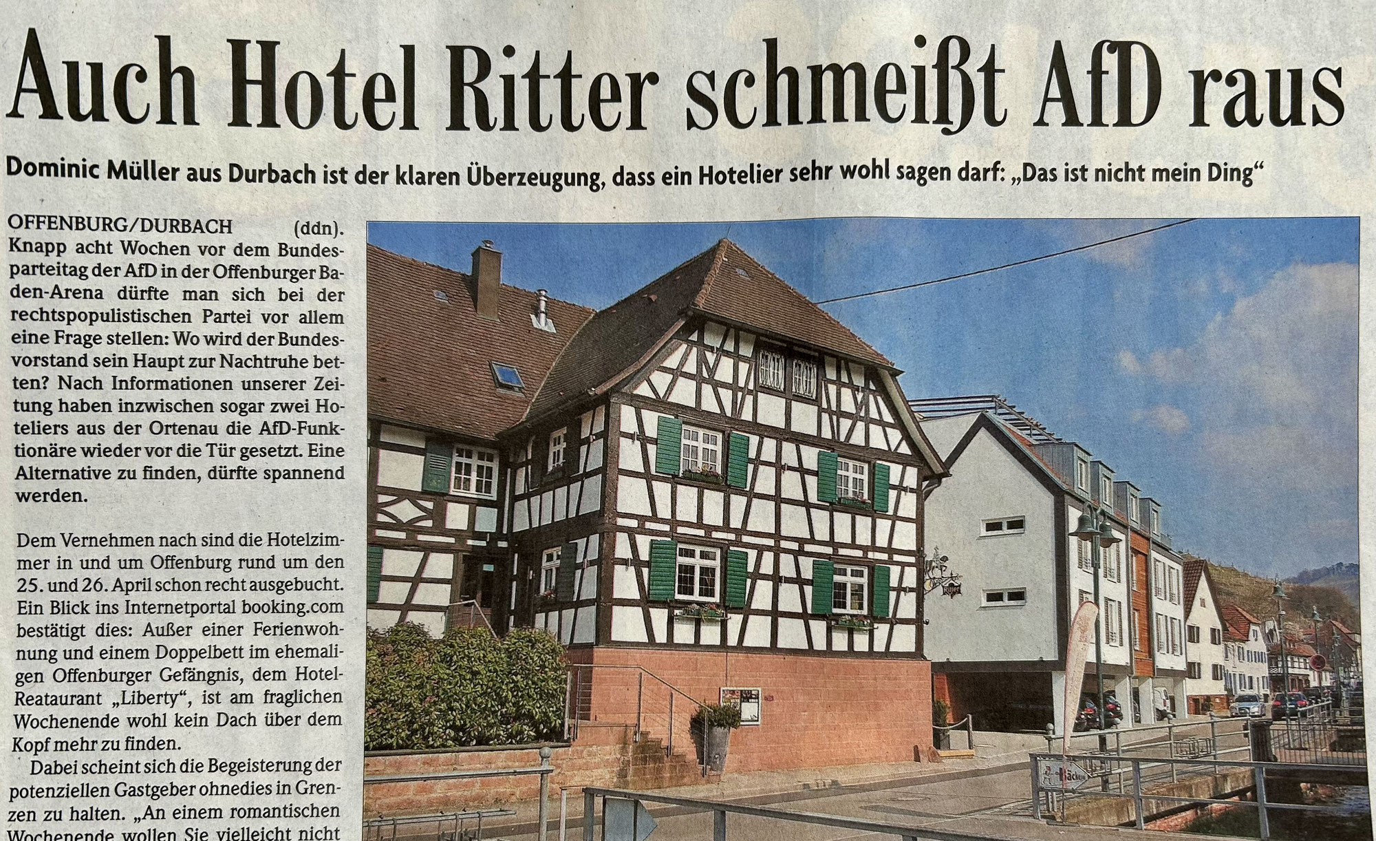 Weitere Hotels kündigen der AfD