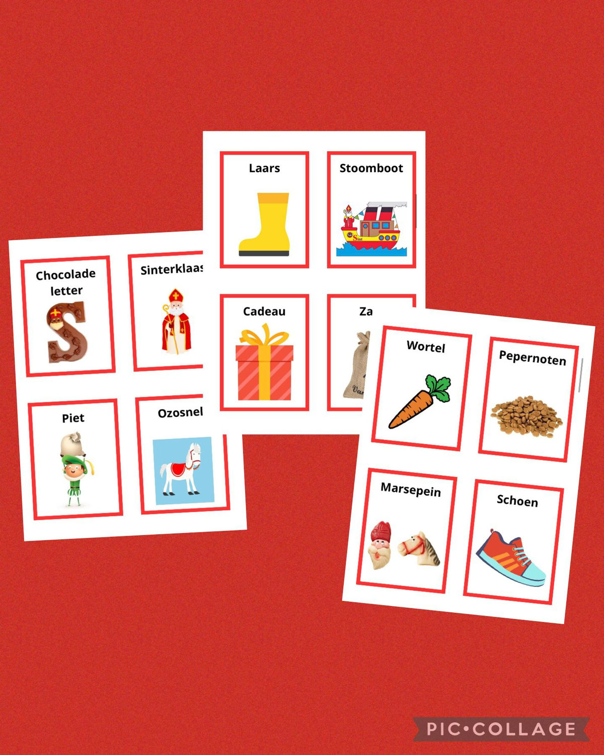 Woordkaartjes sinterklaas