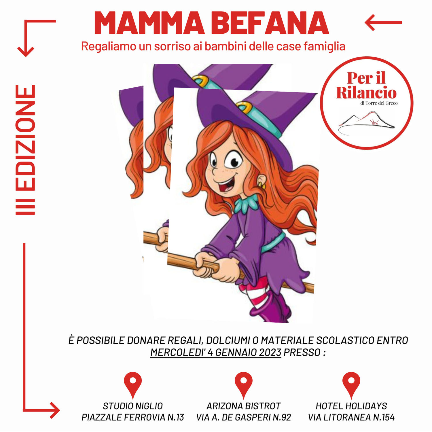 Al via la terza edizione dell'evento Mamma Befana