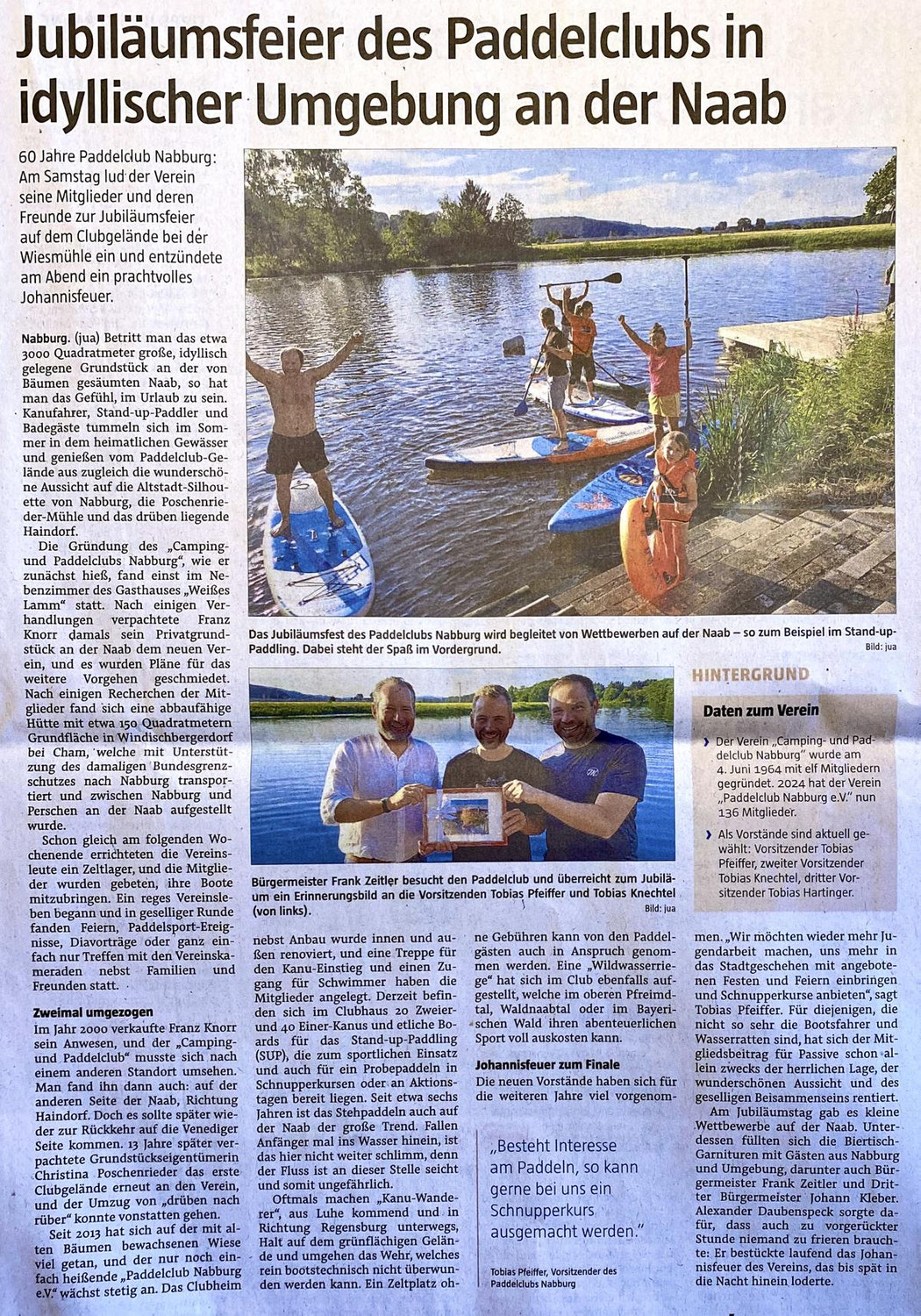 60 jährige Jubiläumsfeier in idyllischer Umgebung an der Naab