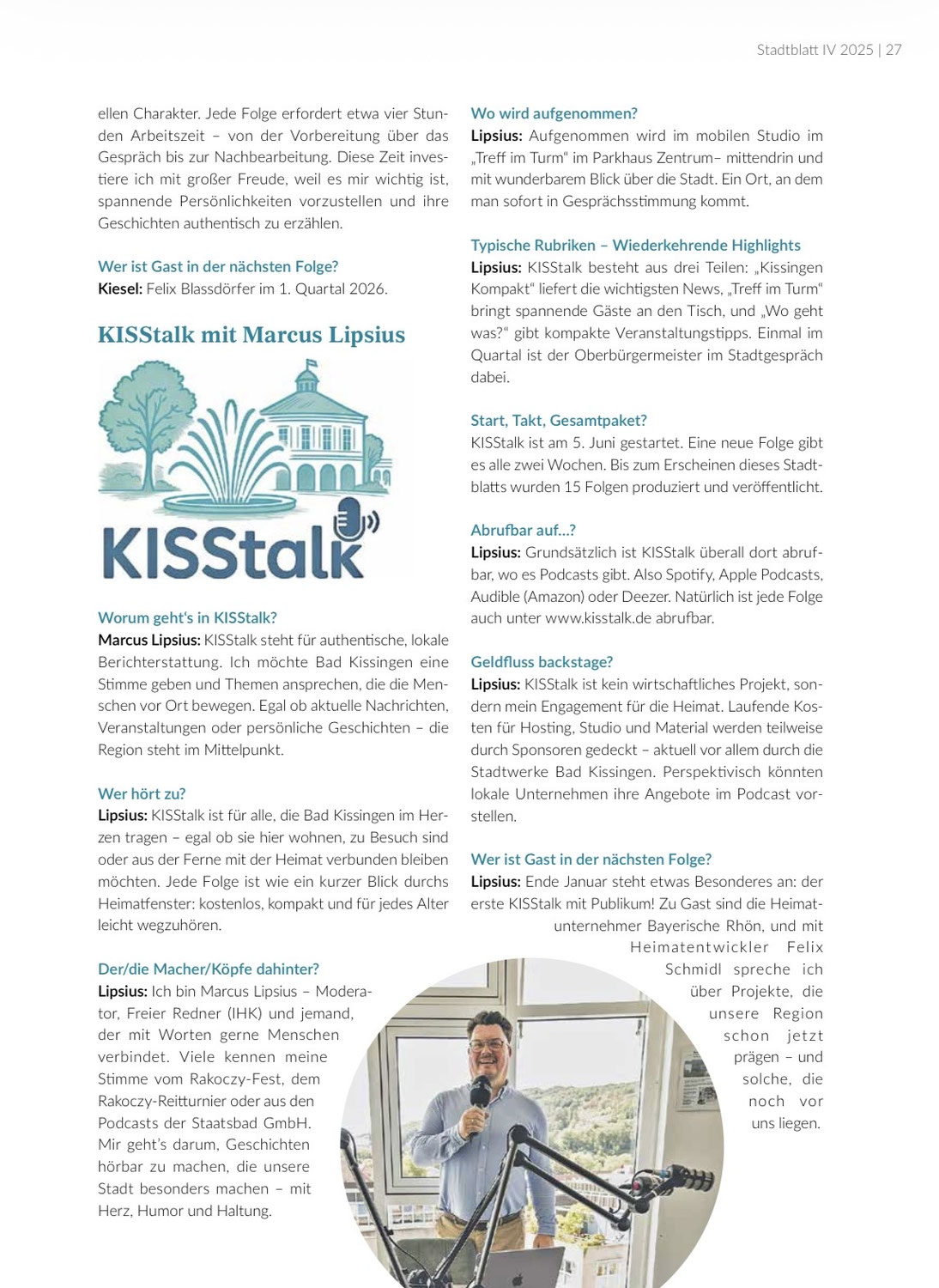KISStalk im Stadtblatt