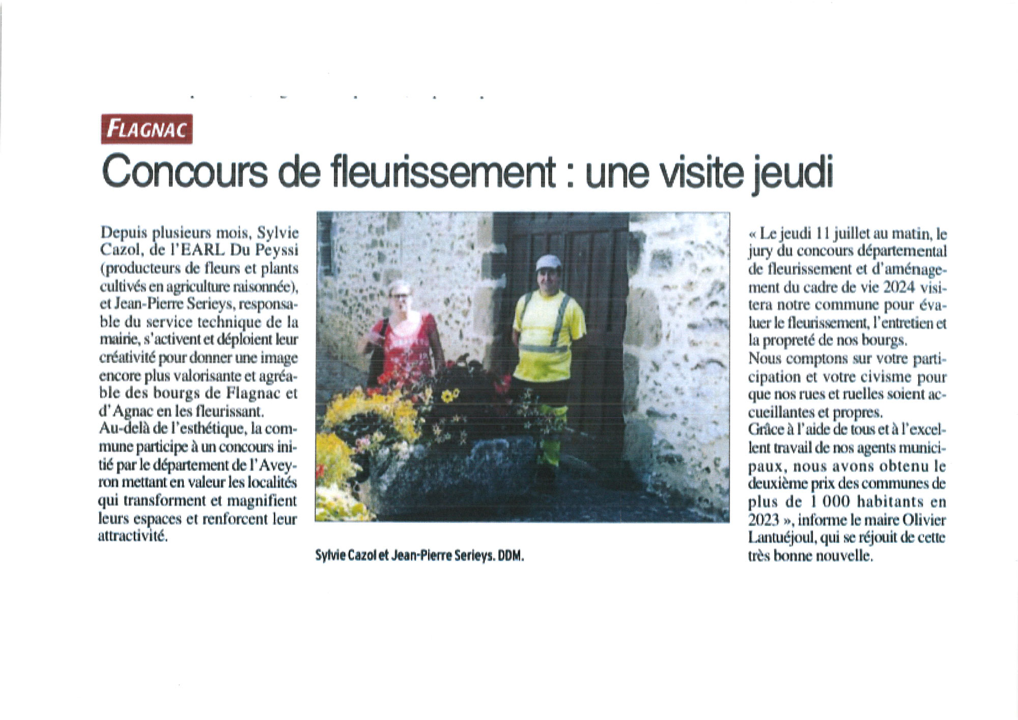 CONCOURS DE FLEURISSEMENT : UNE VISITE JEUDI