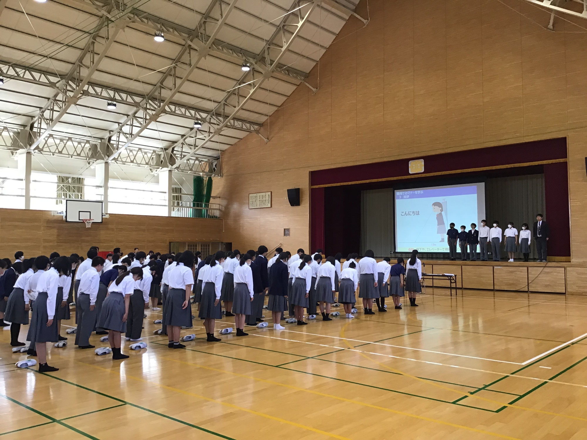 23年5月31日 駅家中学校（2年生）／職場体験前の心構えセミナー