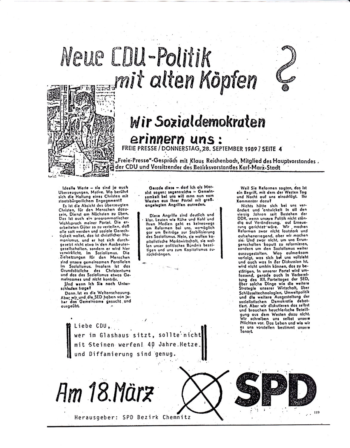 Blockflötendiskussion Volkskammerwahlkampf 1990