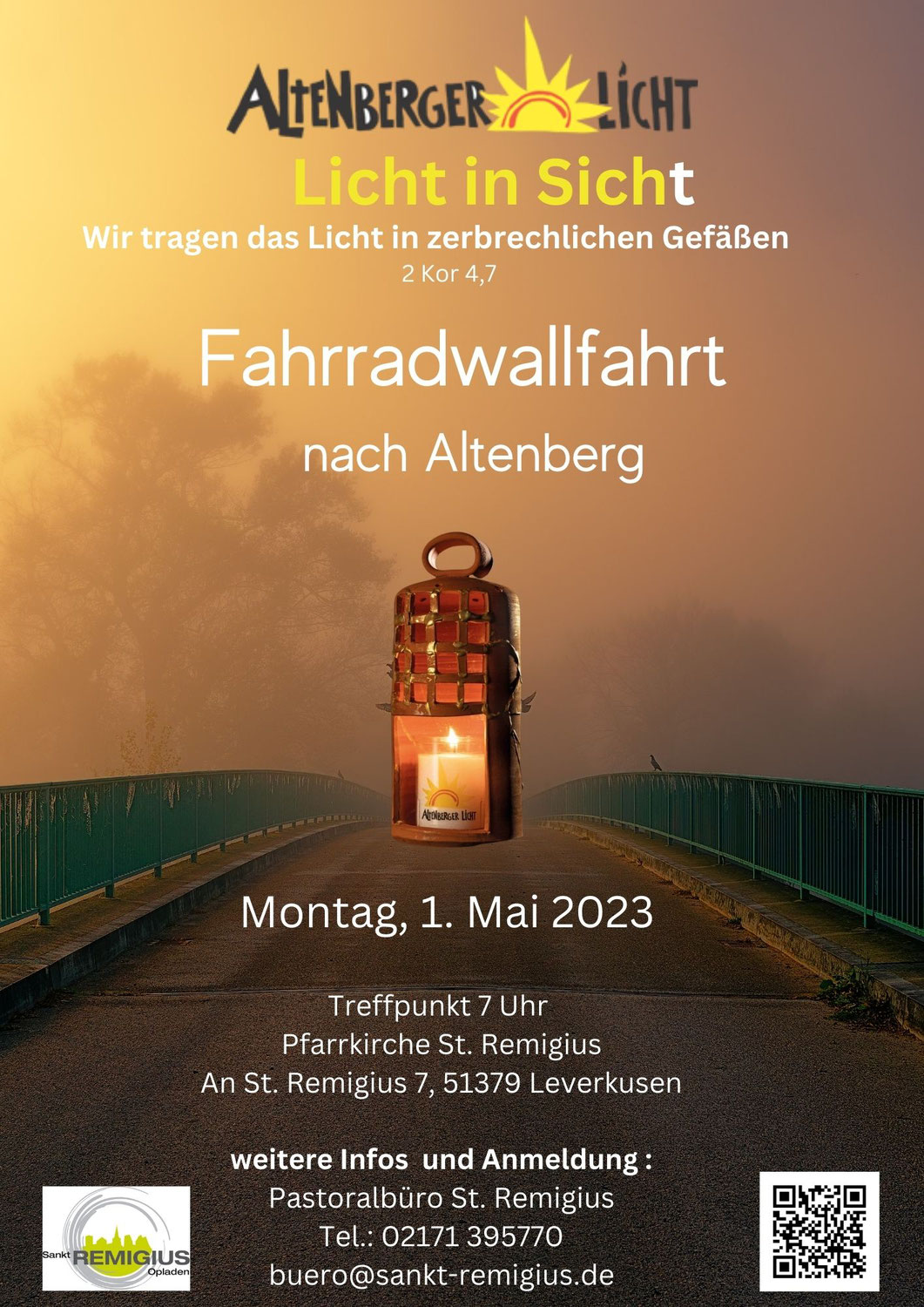 Altenberger Licht – Fahrradwallfahrt am 1. Mai