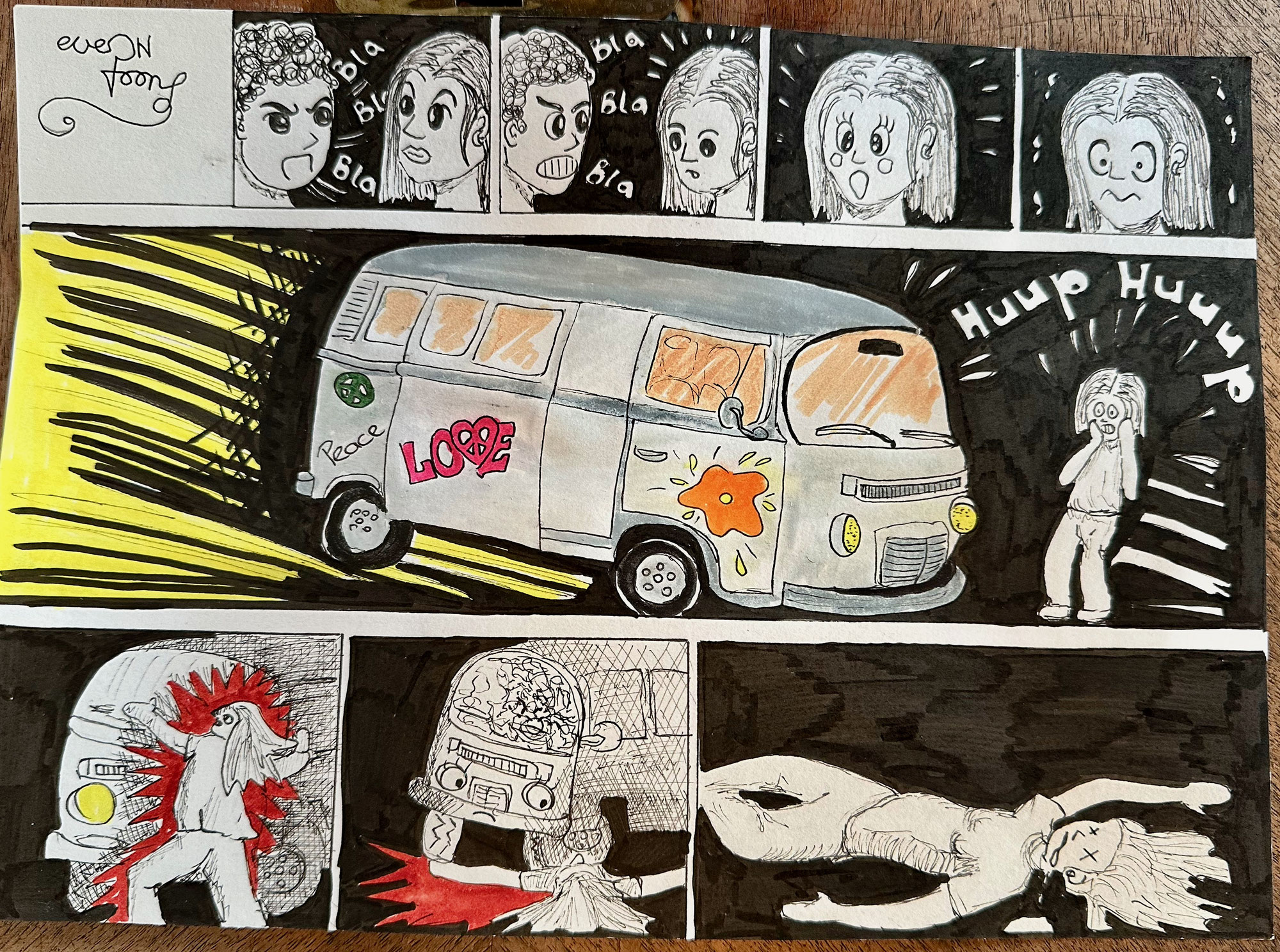 Ein Hippiebus überfährt mich...
