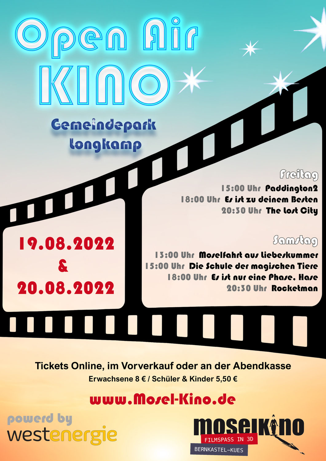 OPEN AIR Kino im Gemeindepark Longkamp