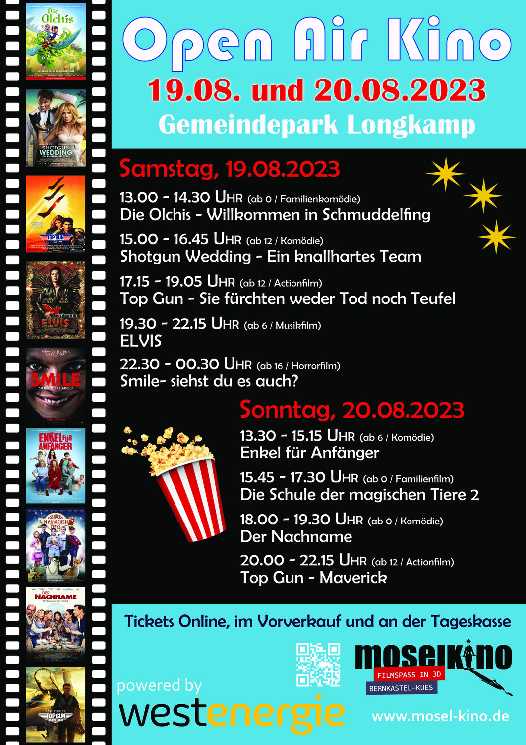 OPEN AIR Kino im Gemeindepark Longkamp