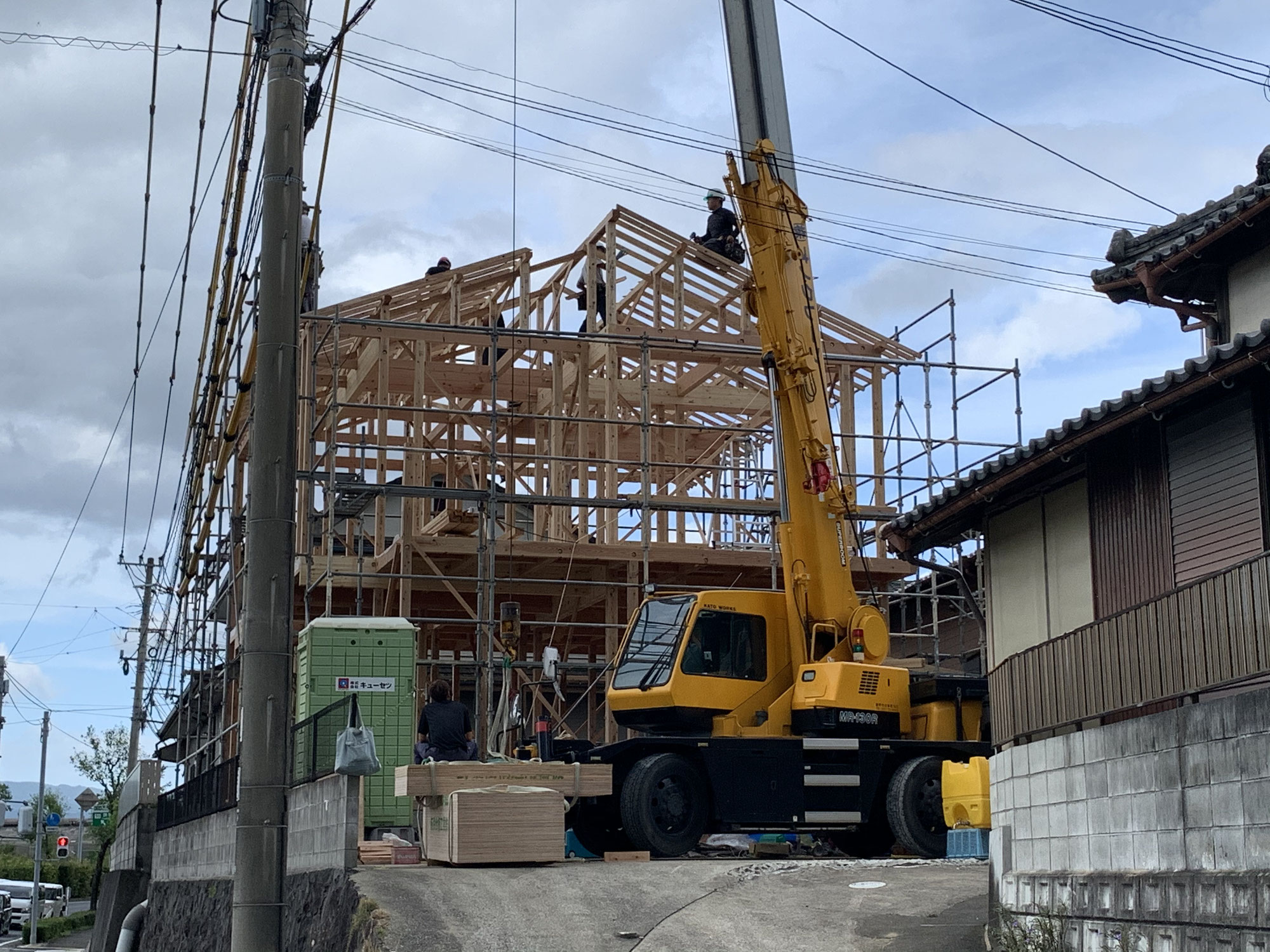 久山町で棟上げ