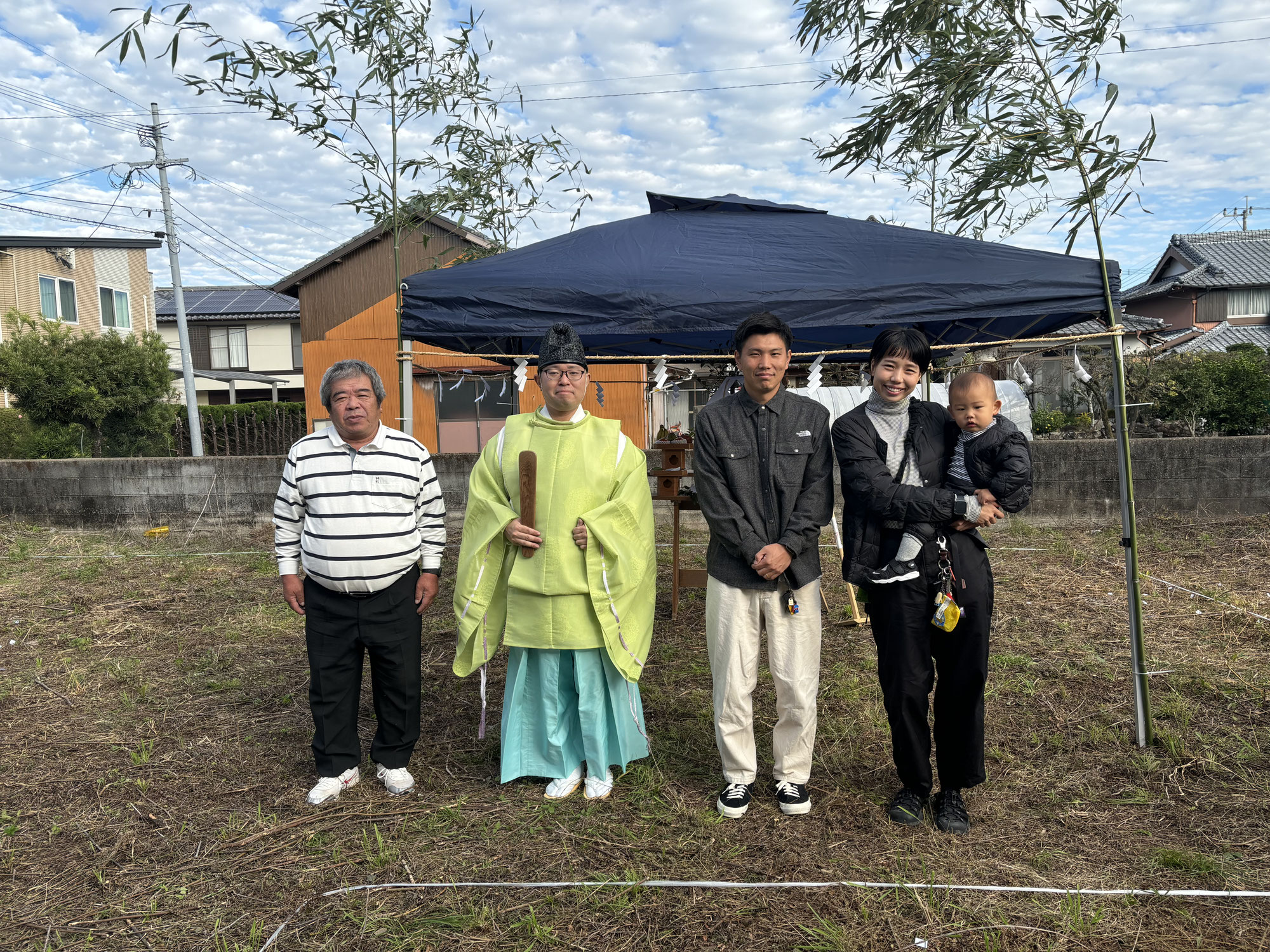 人気の川内町で地鎮祭を執り行いました。