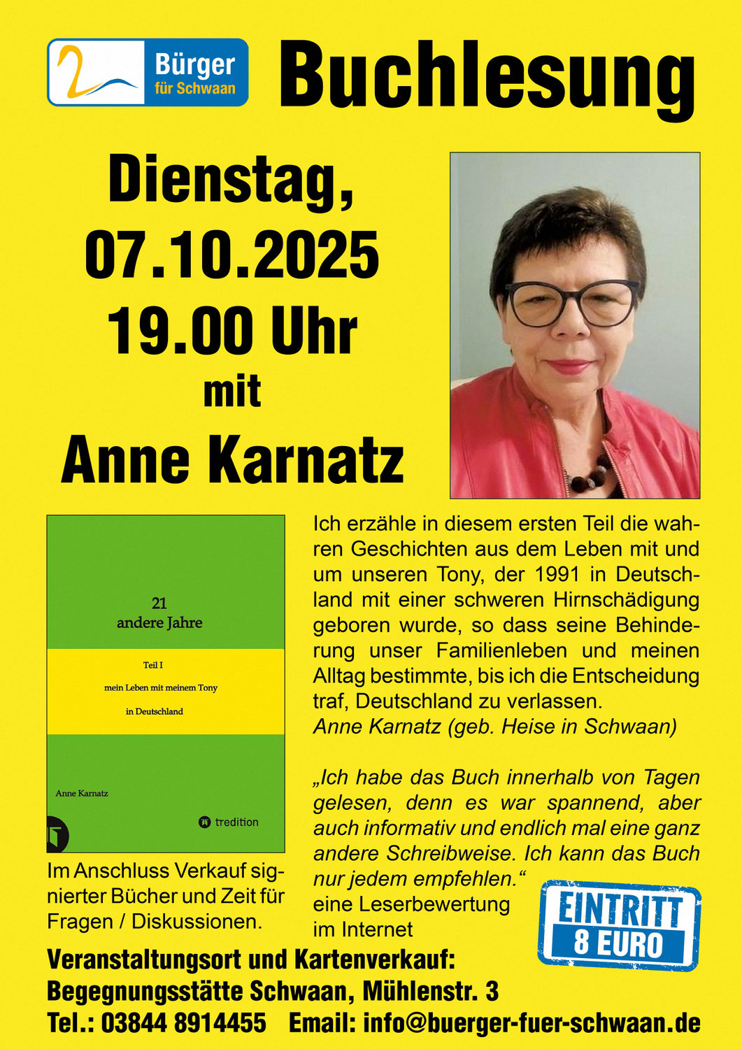 Buchlesung mit Anne Karnatz