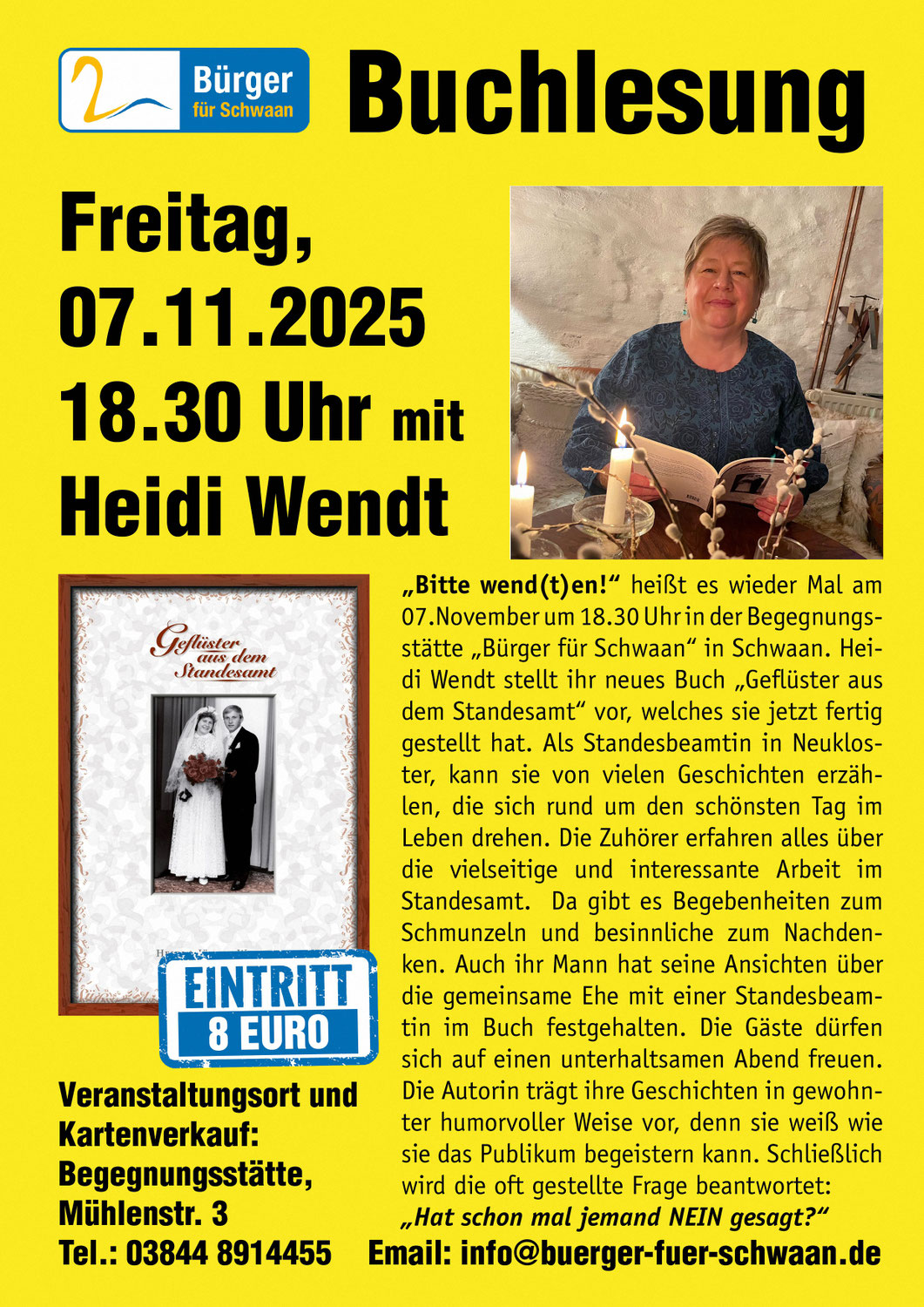 Buchlesung mit Heidi Wendt