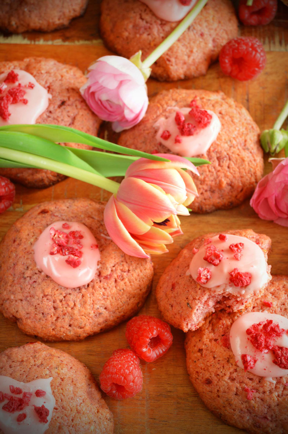 Pink-Moon-Cookies mit Hibiskus