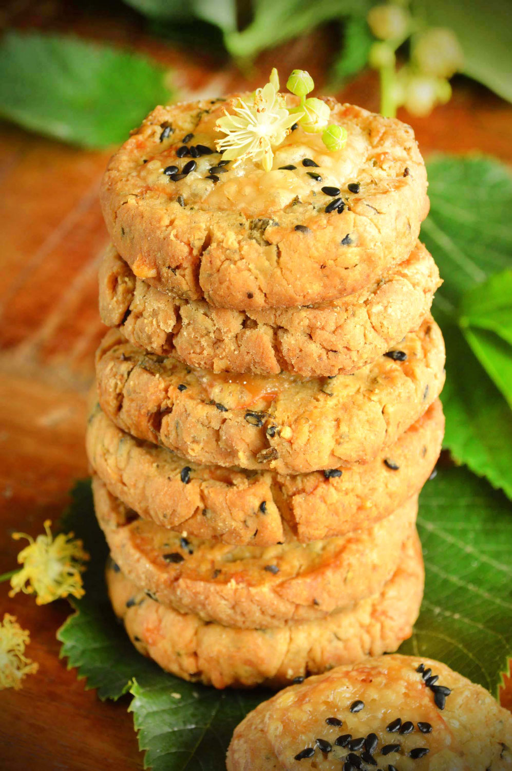 Lindenblätter-Sesam-Cookies
