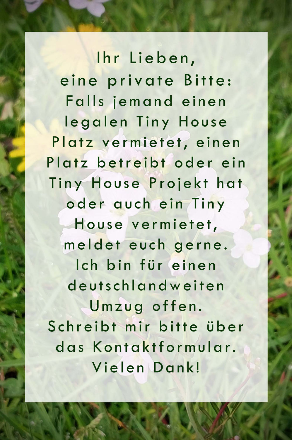 Eine private Bitte: