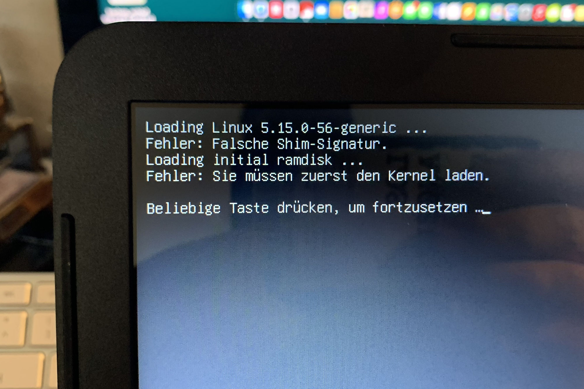 LINUX und die Fehlermeldung „Kernel laden“