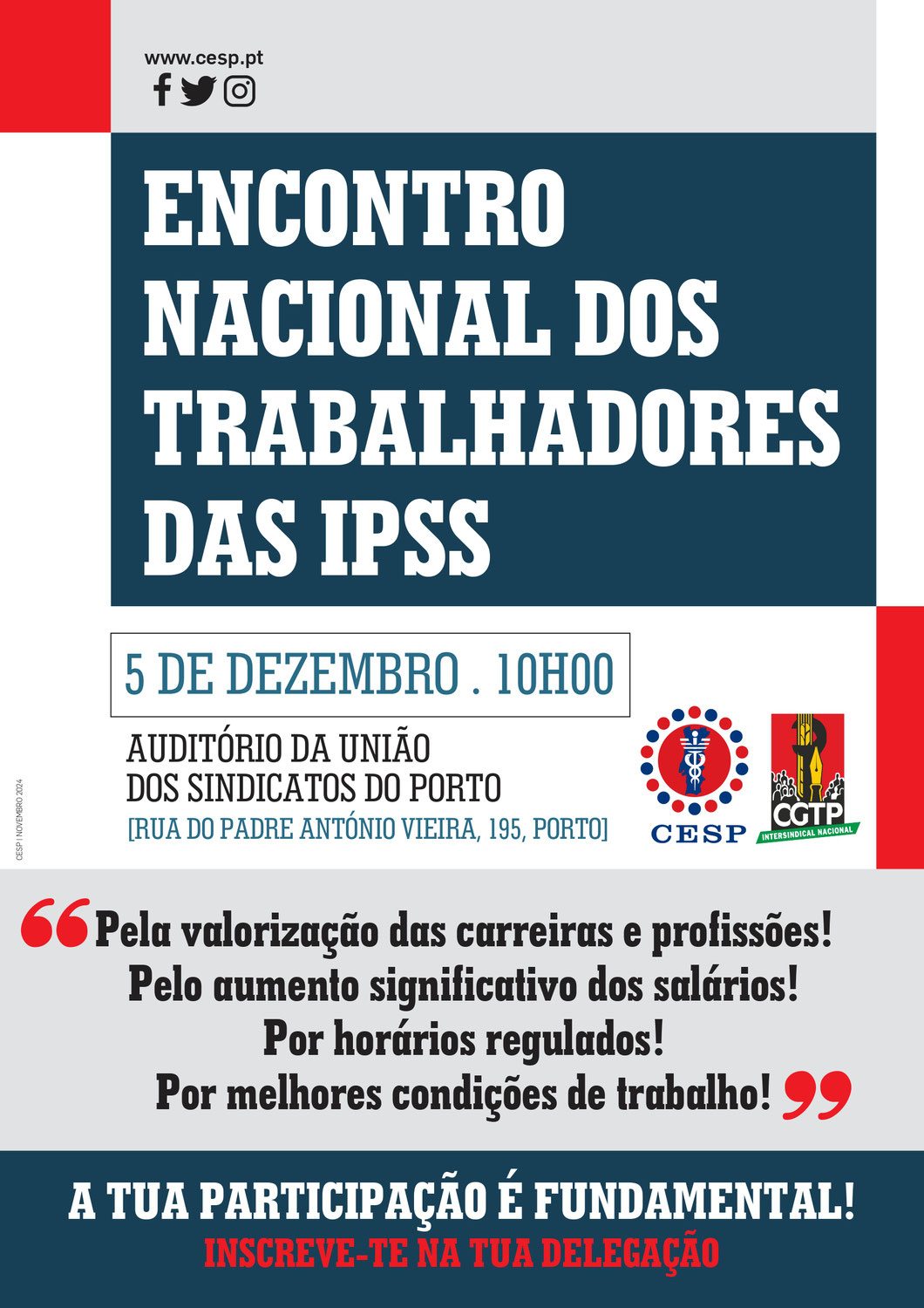 5 DEZEMBRO | ENCONTRO NACIONAL DOS TRABALHADORES DAS IPSS