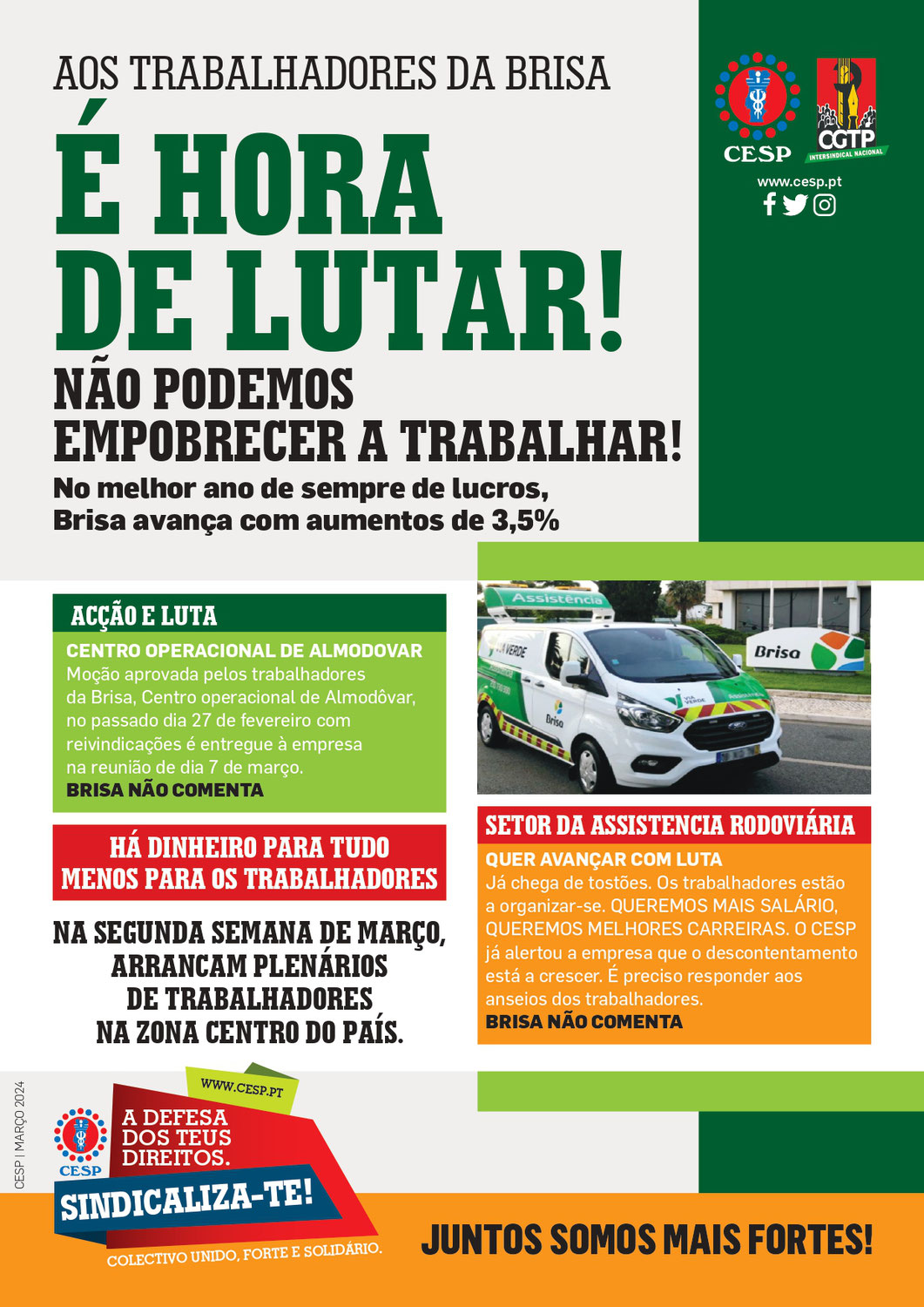 É HORA DE LUTAR! NÃO PODEMOS EMPOBRECER A TRABALHAR!