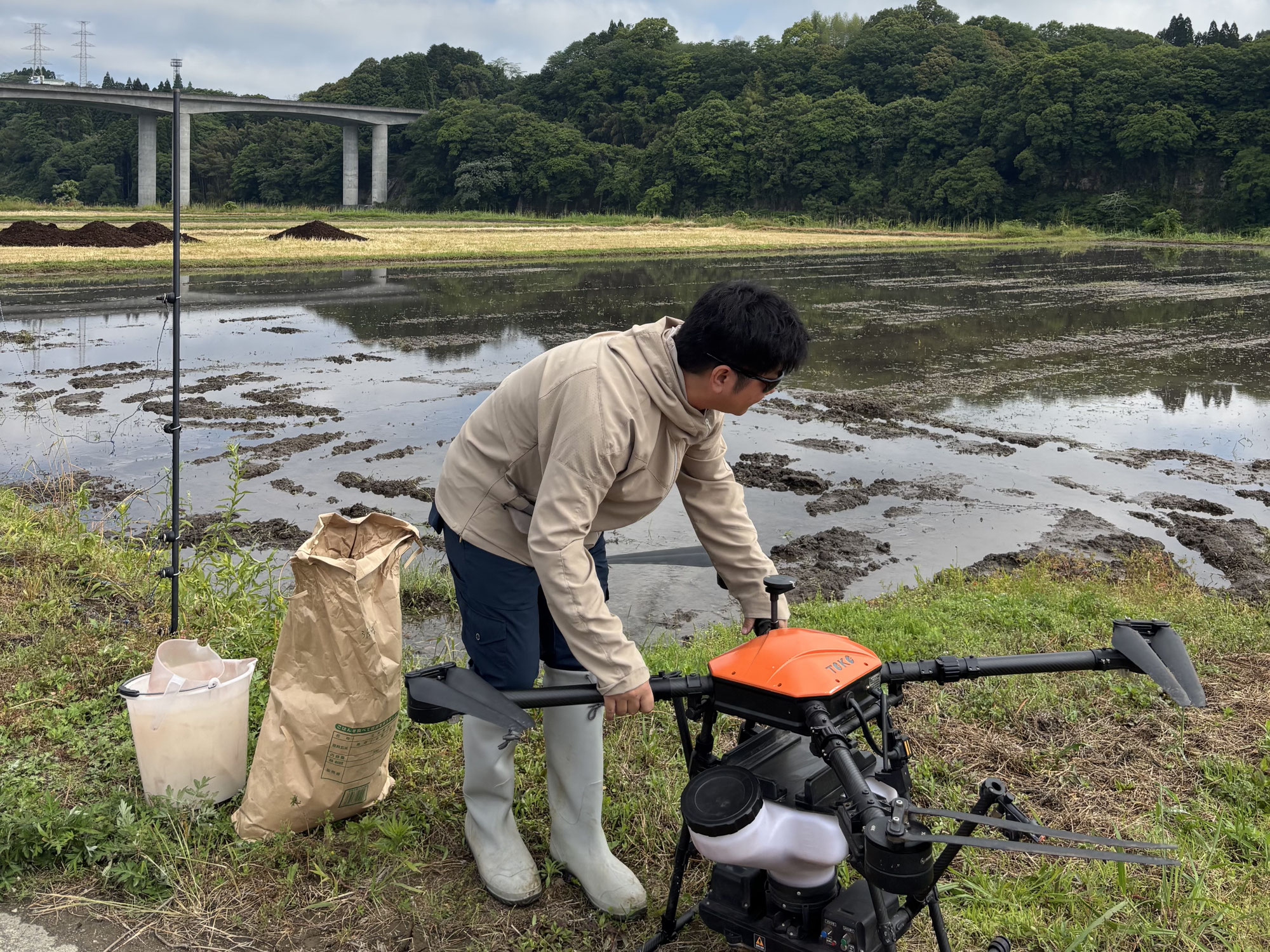 ドローンで田植え（直播）をしました