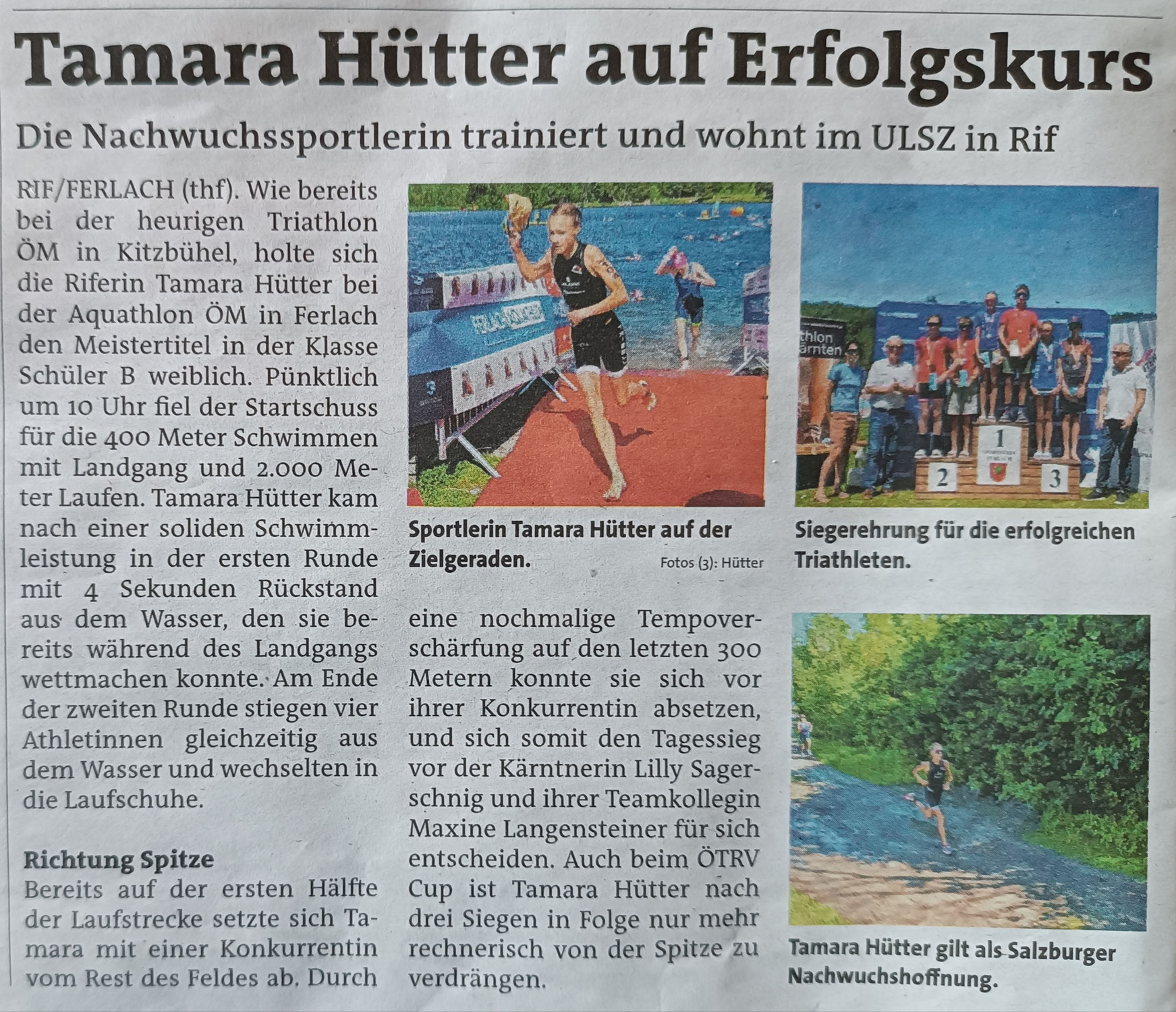 Tamara Hütter auf Erfolgskurs