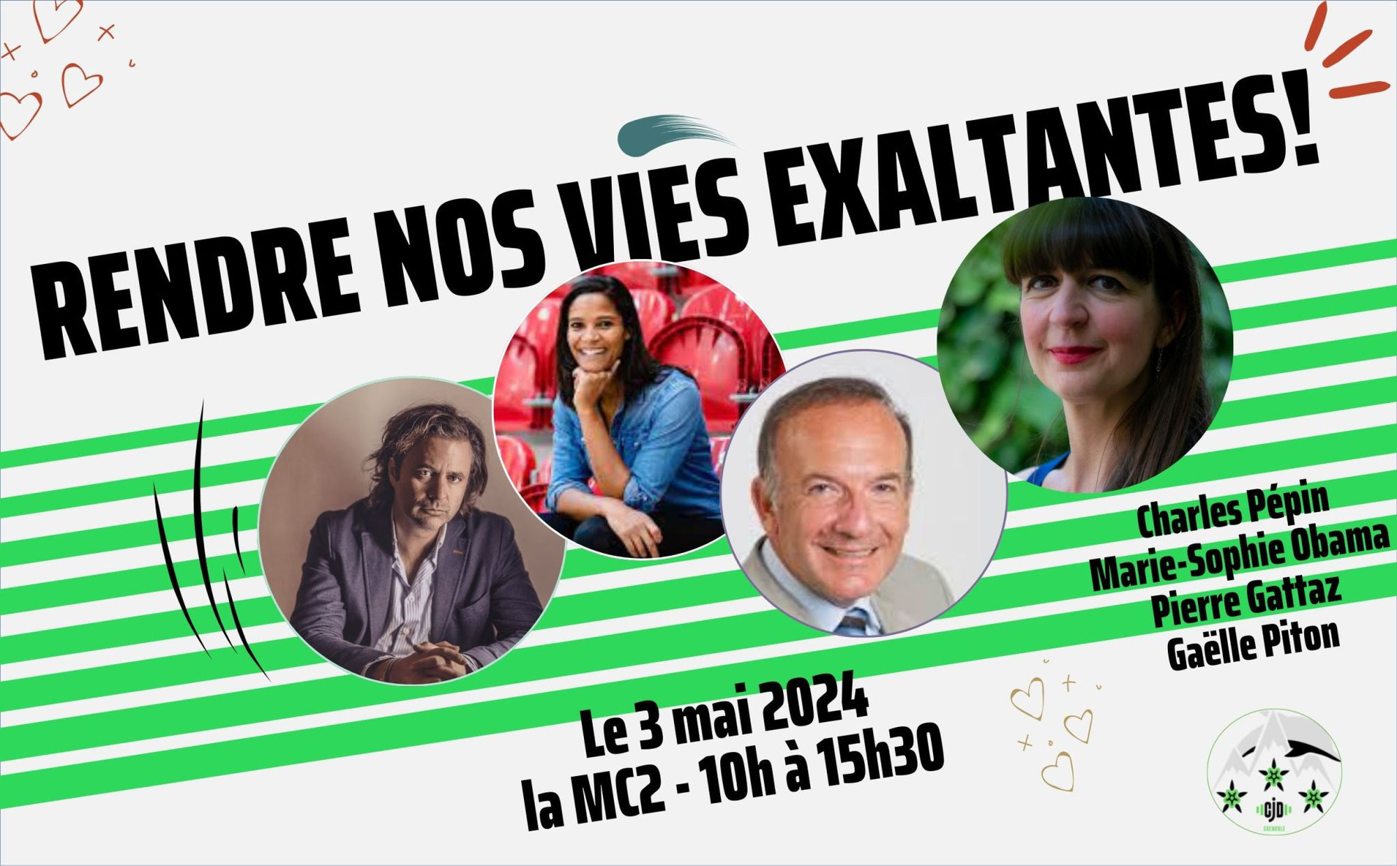Conférence de Gaëlle Piton, Charles Pépin, Marie-Sophie Obama et Pierre Gattaz le 3 mai à la MC2 de Grenoble