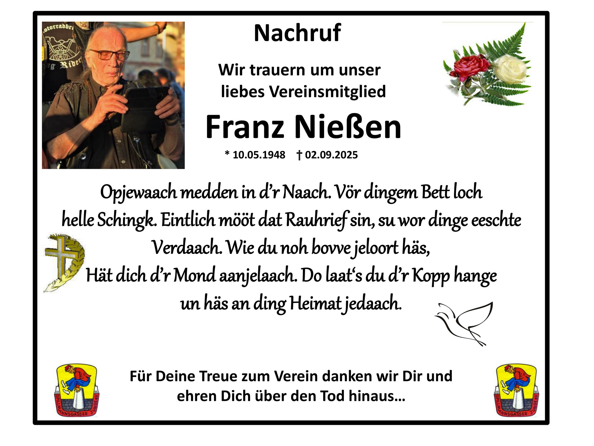 Nachruf Franz Nießen