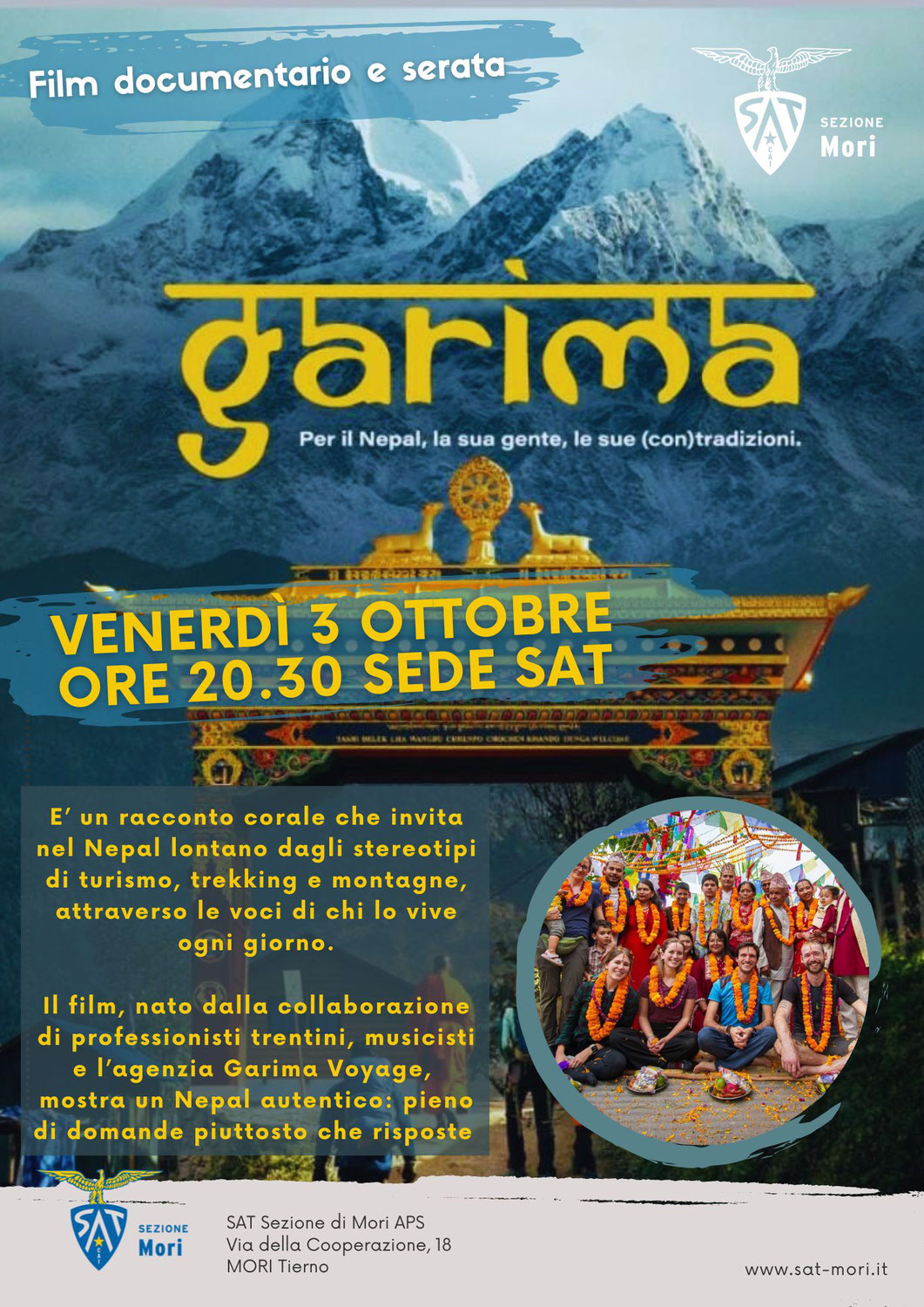 Serata Film Garima, Per il Nepal, la sua gente, le sue (con)tradizioni