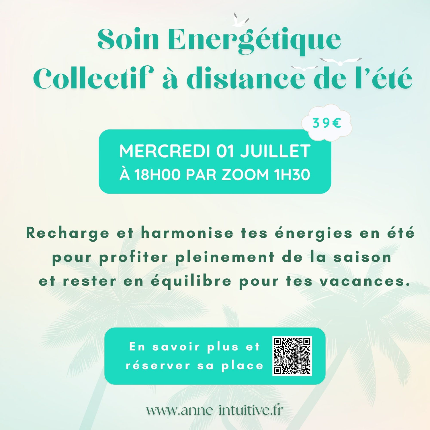 Soin énergétique collectif spécial été par Zoom