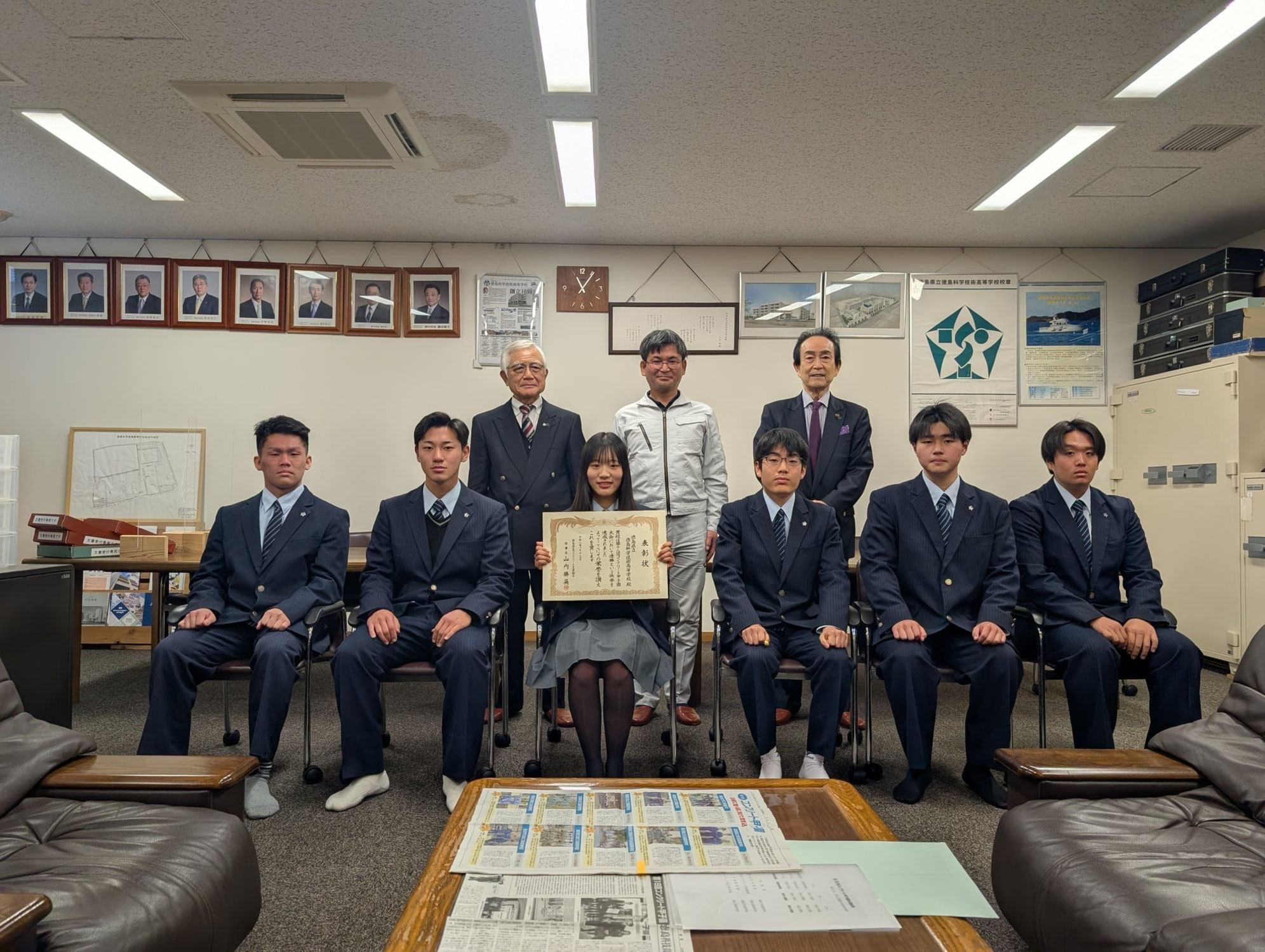 学生支援）第１８回コンクリート甲子園優勝の徳島科学技術高等学校 表敬訪問