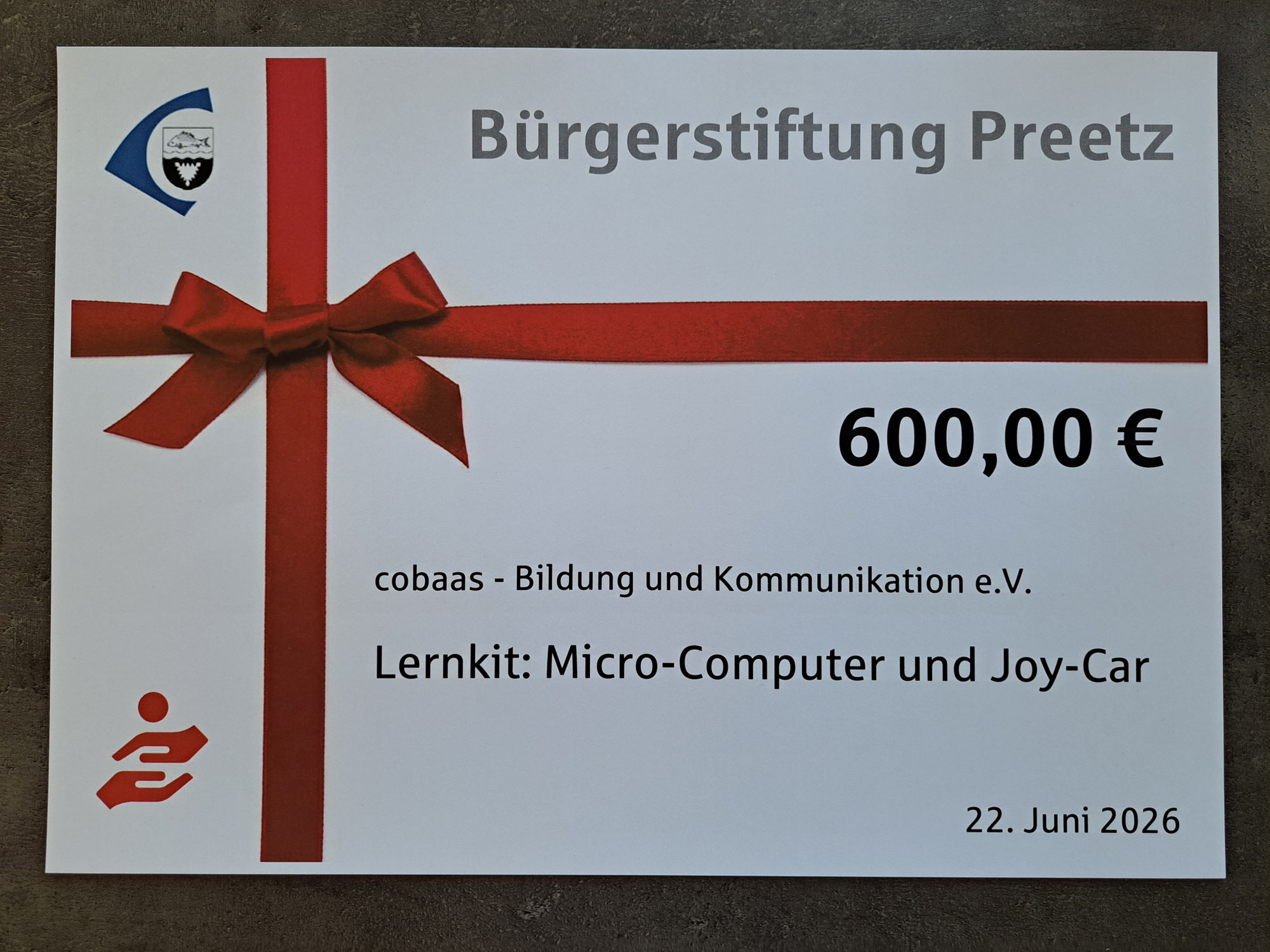 Spende für den Verein