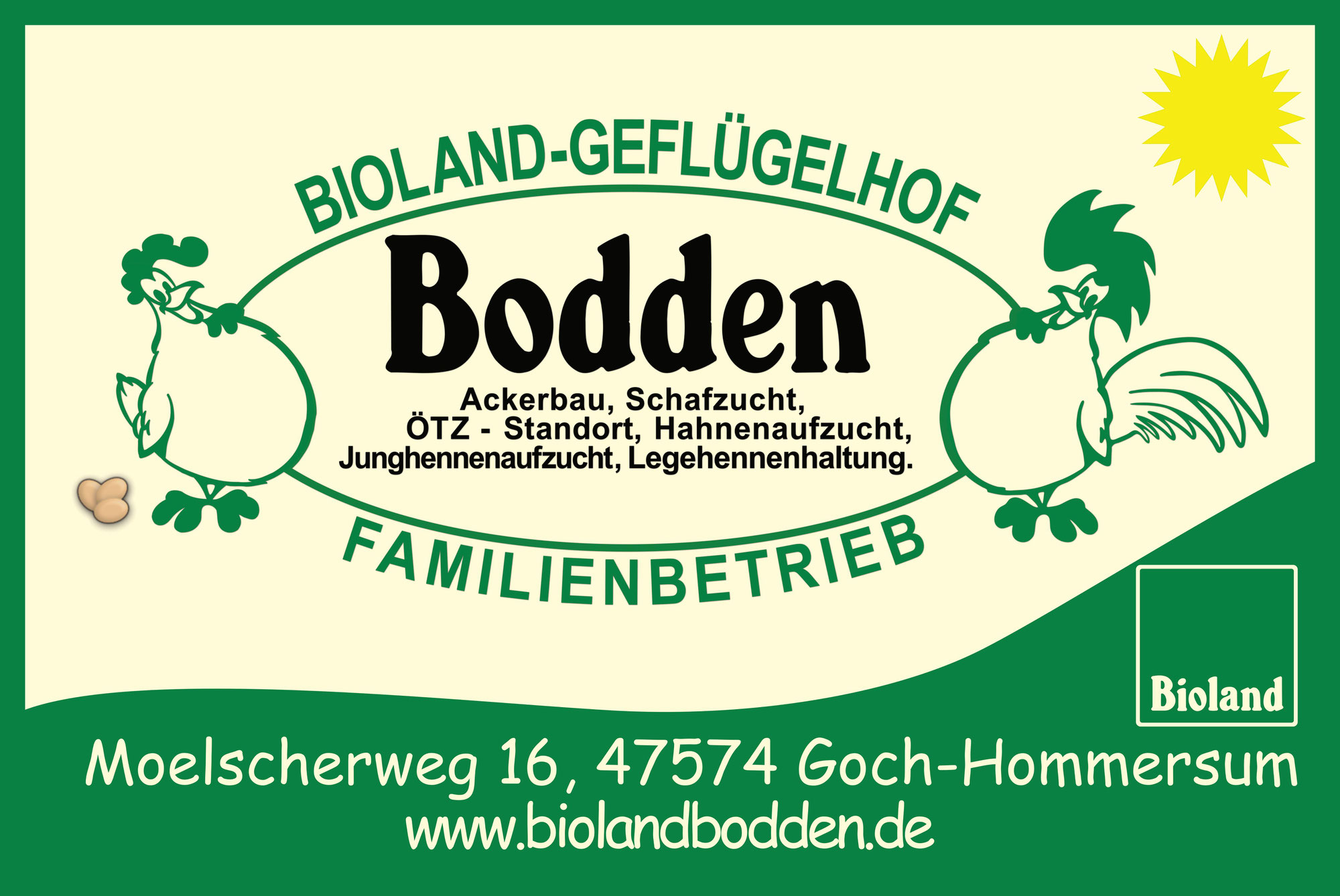 Herzlich Willkommen auf dem Bioland Geflügelhof Bodden!