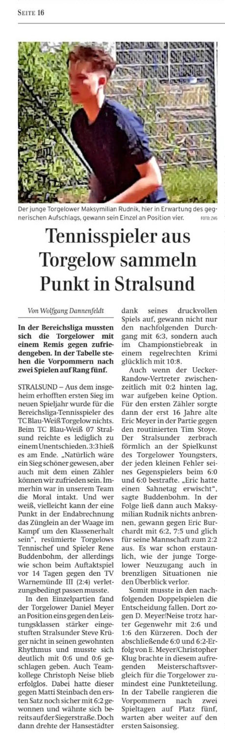 Auswärtskrimi in Stralsund