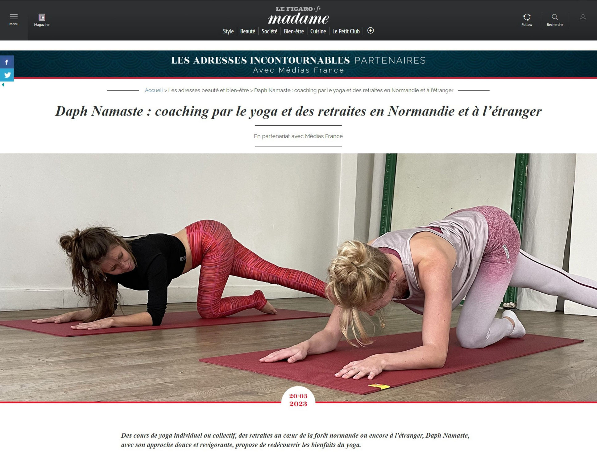 Daph Namaste chez Madame Figaro