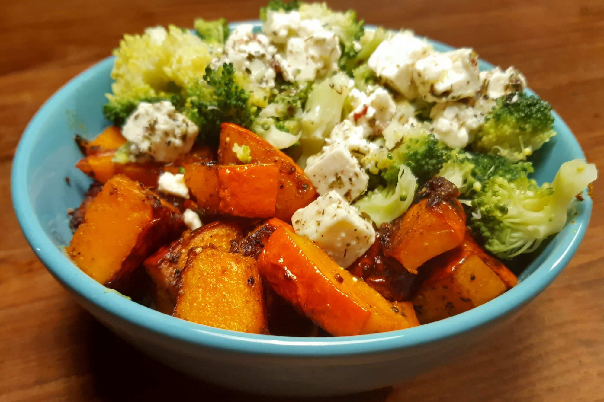 Broccoli, pompoen, noten en rijst